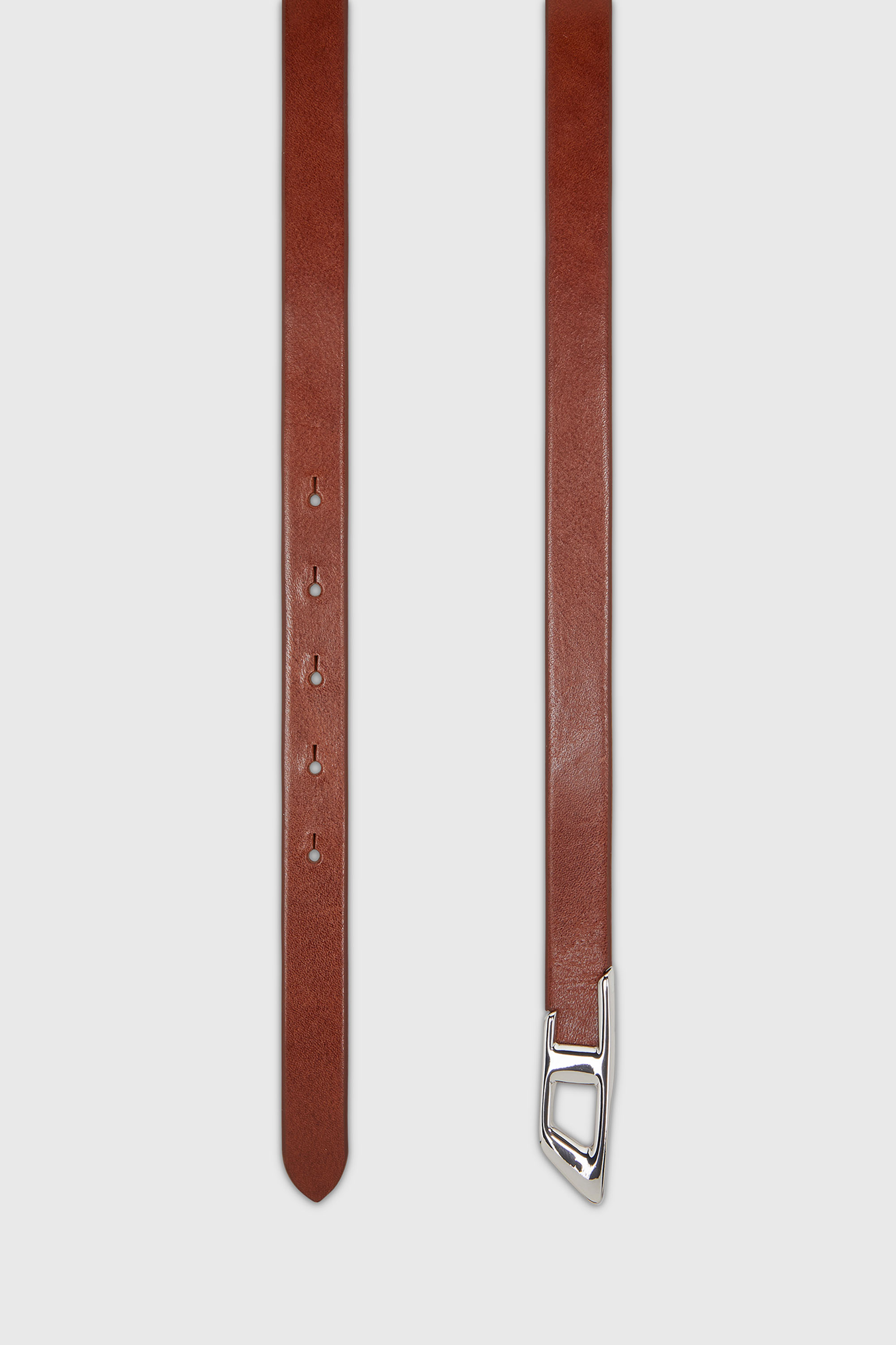 Diesel - B-D LOGO 2.0 20, Ceinture 2 cm en cuir avec boucle m&eacute;tallique D Femme in Marron - 2