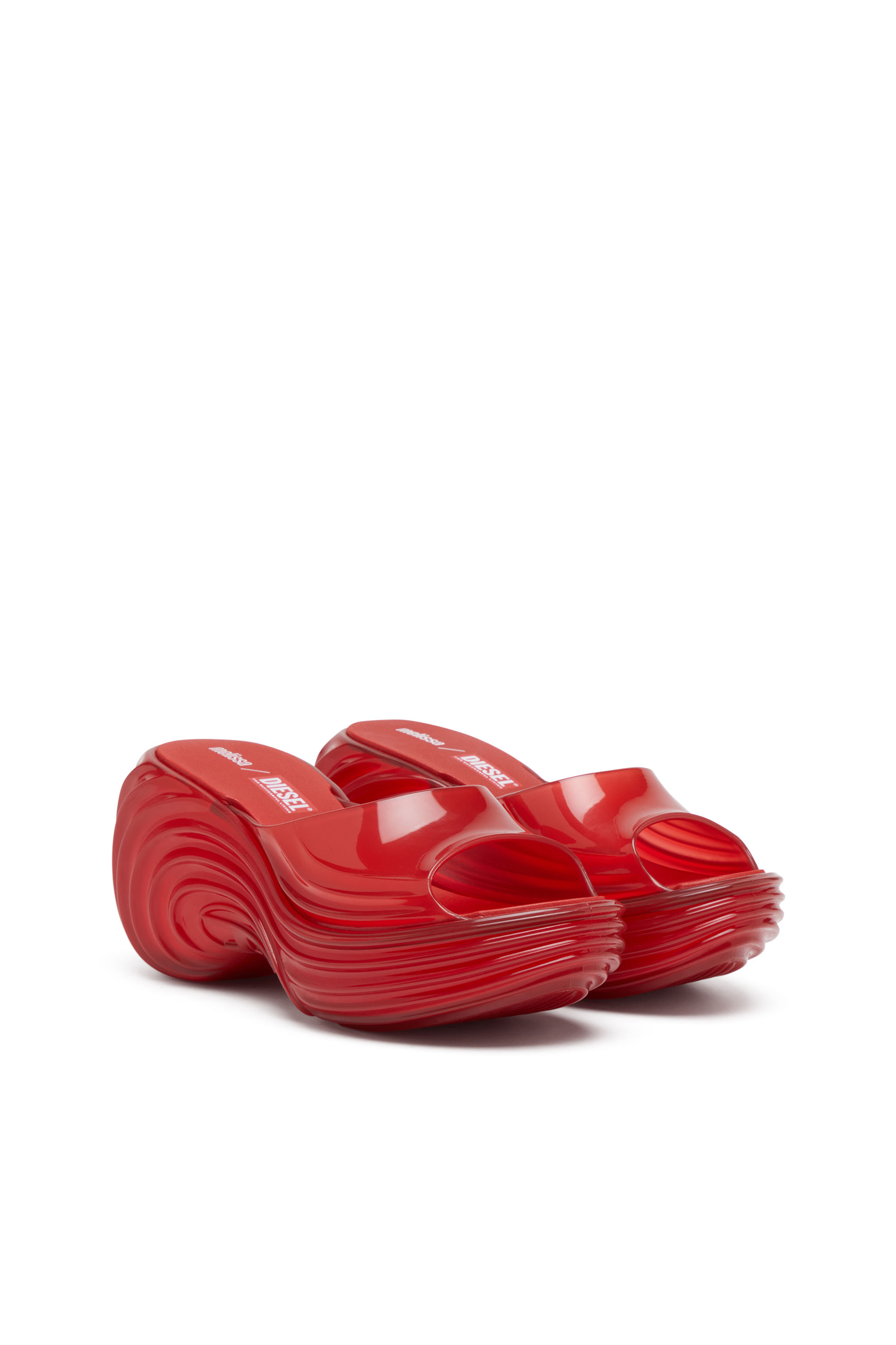 Diesel - MELISSA QUANTUM PLATFORM, Damen Plateau-Pantolette aus Melflex® in Rot - 3
