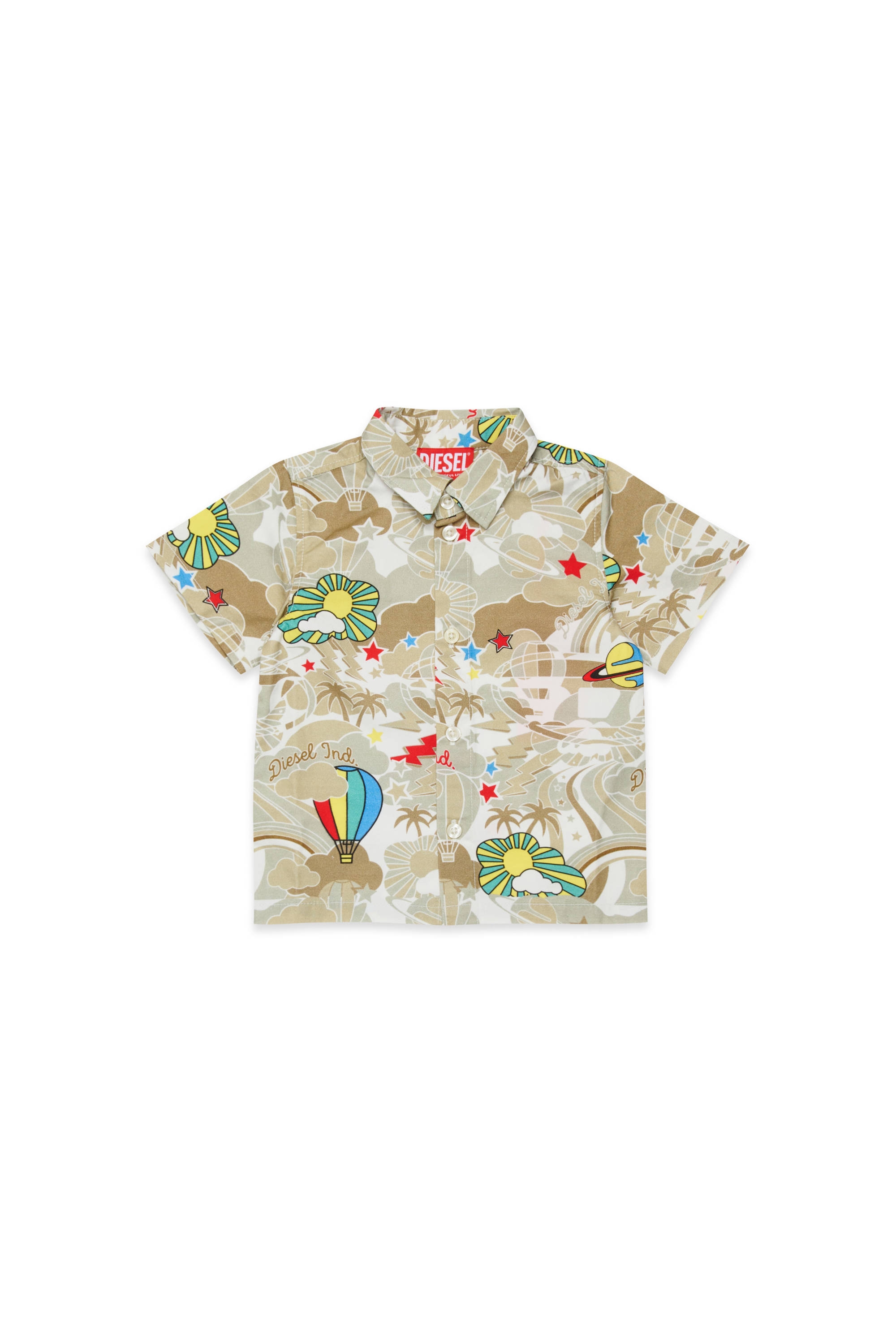 Diesel - CILYB, Herren Kurzarmhemd mit Allover-Print in Hellbraun - 1