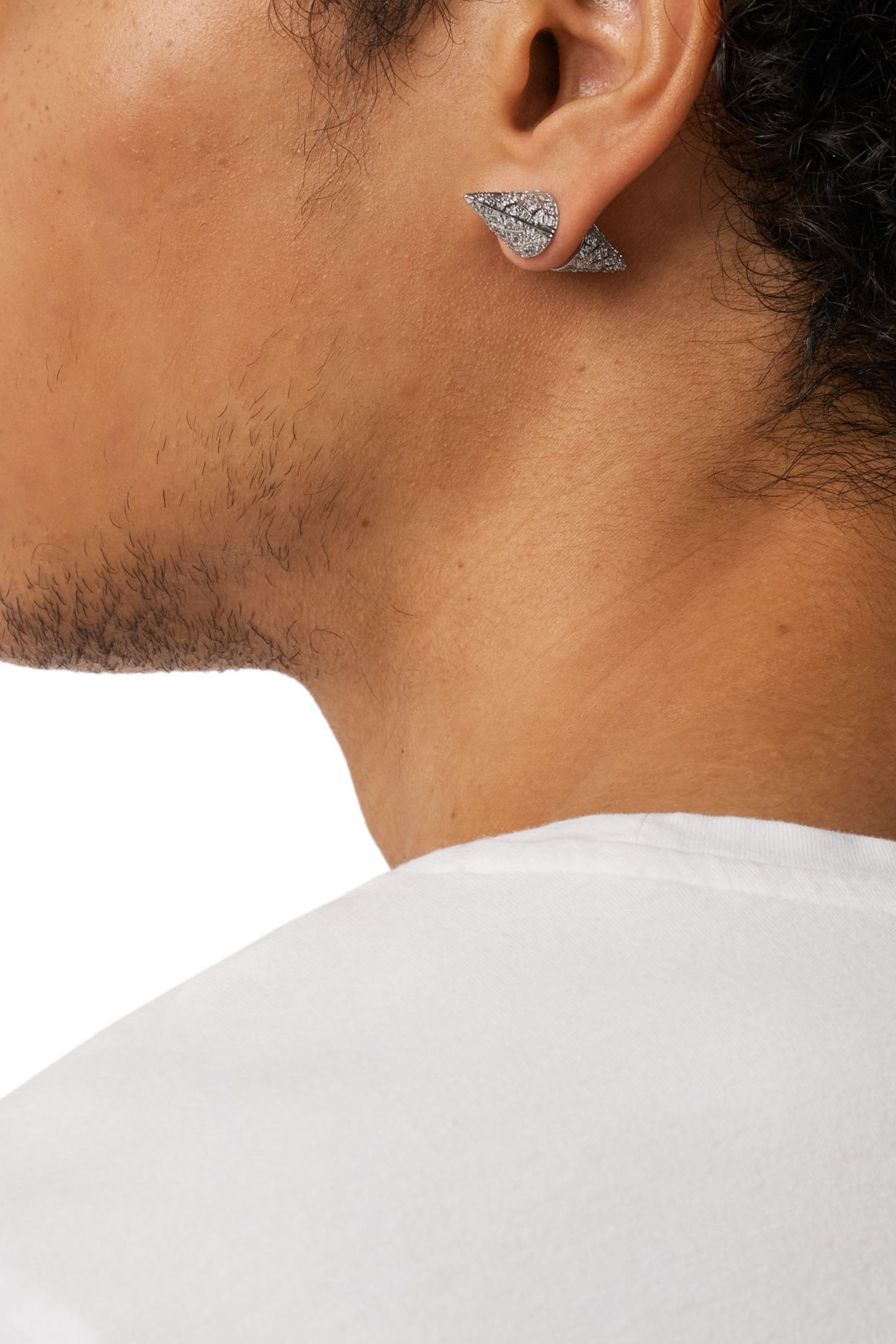 Diesel - DX1658040 JEWELLERY, Unisex Silberfarbene Messing-Ohrstecker in Silber - 4