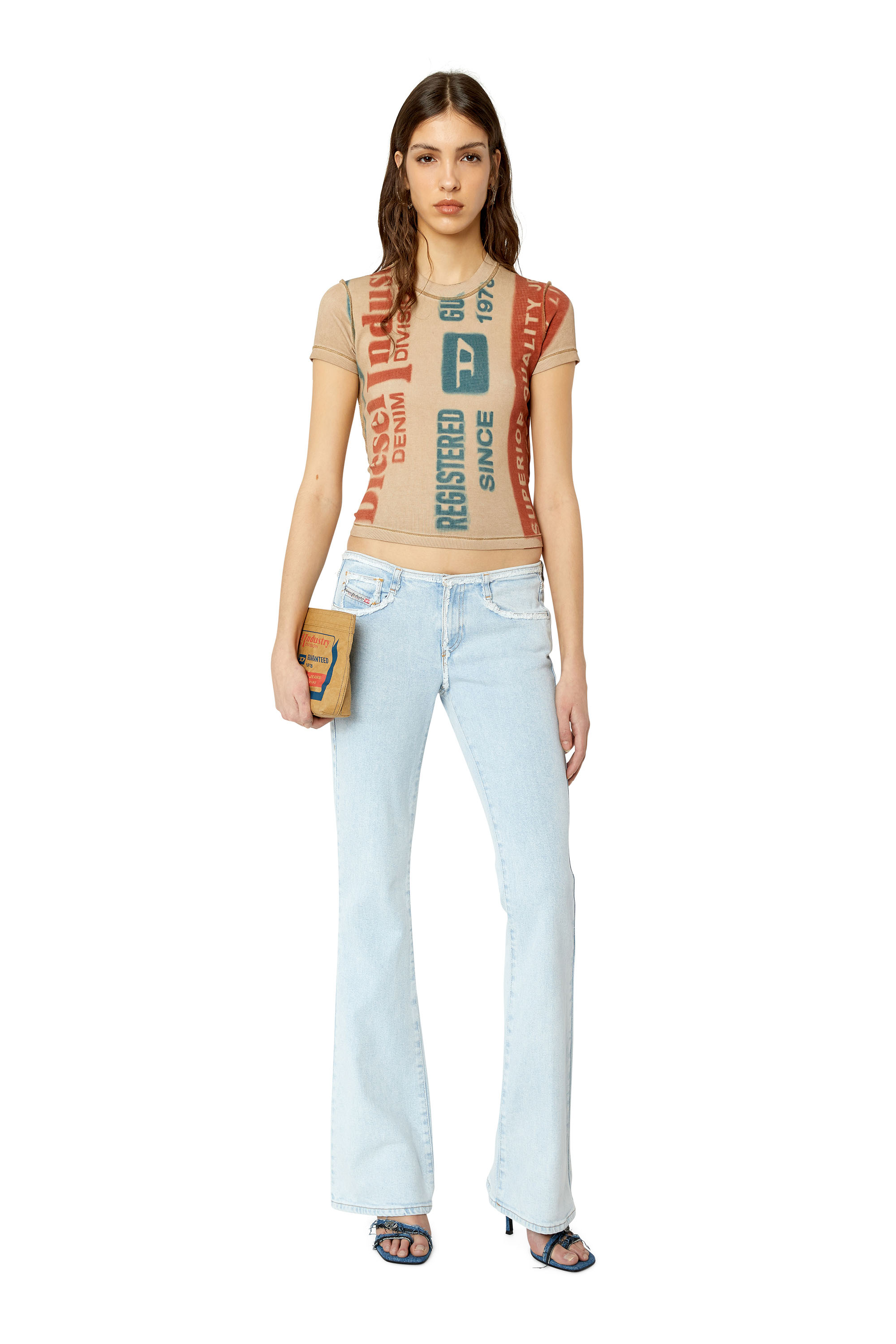 Diesel - 1969 D-Ebbey 09F68 Bootcut and Flare Jeans, Bleu Clair - Image 4