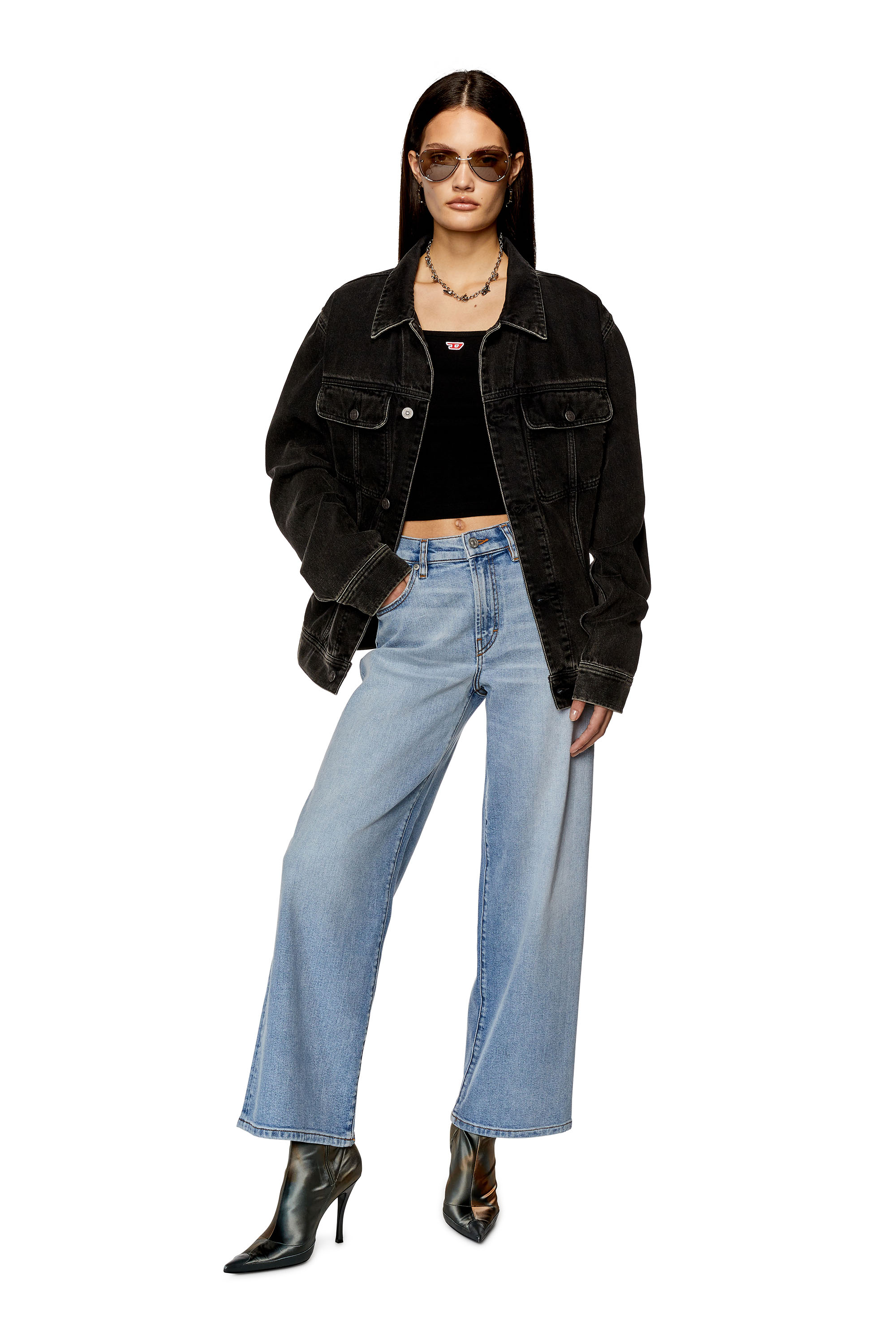 Diesel - 2000 Widee 0AJAT Bootcut and Flare Jeans, Bleu Clair - Image 4