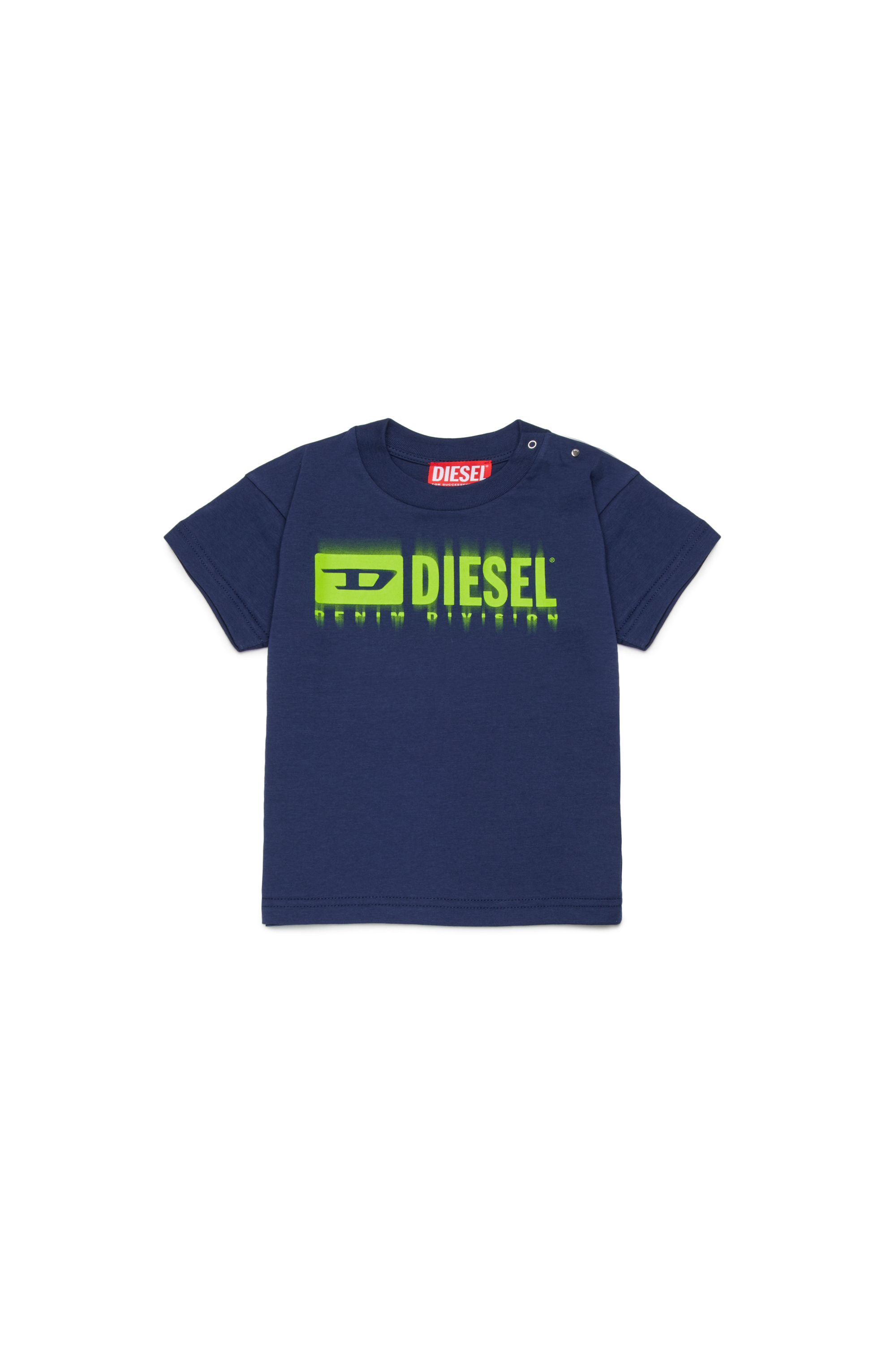 Diesel - TDIEGORL6MAB, T-shirt con logo sbavato Unisex in Blu - 1