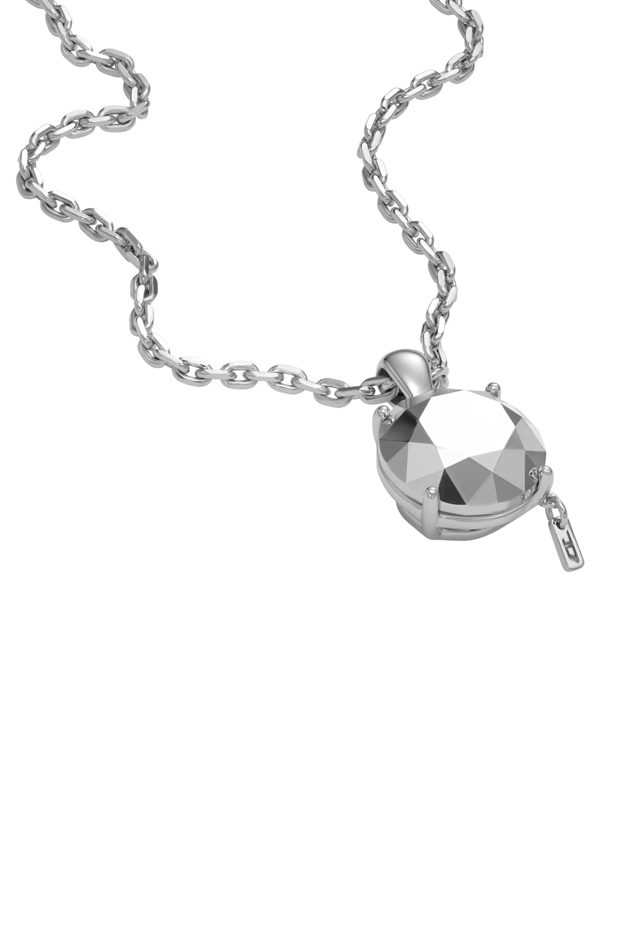 Diesel - DL1355040 JEWEL, Unisex Collana taglio diamante in argento sterling in Argento - Image 1