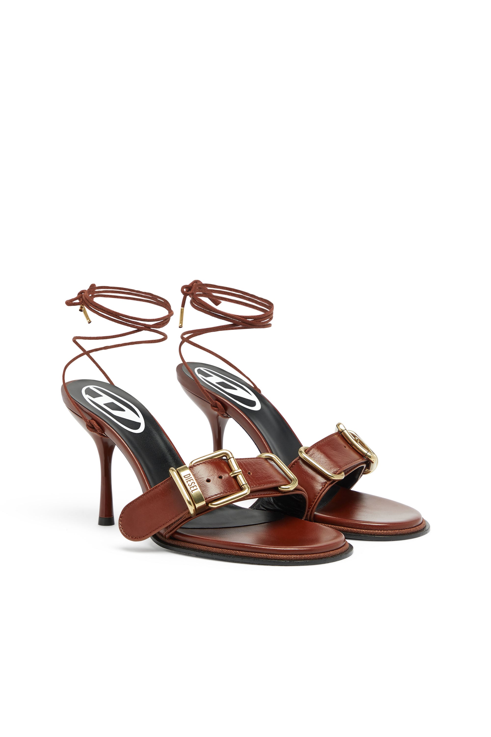 Diesel - D-COCCO-90-SA, D-Cocco-Sandali con cinturino alla caviglia in pelle Donna in Marrone - 3