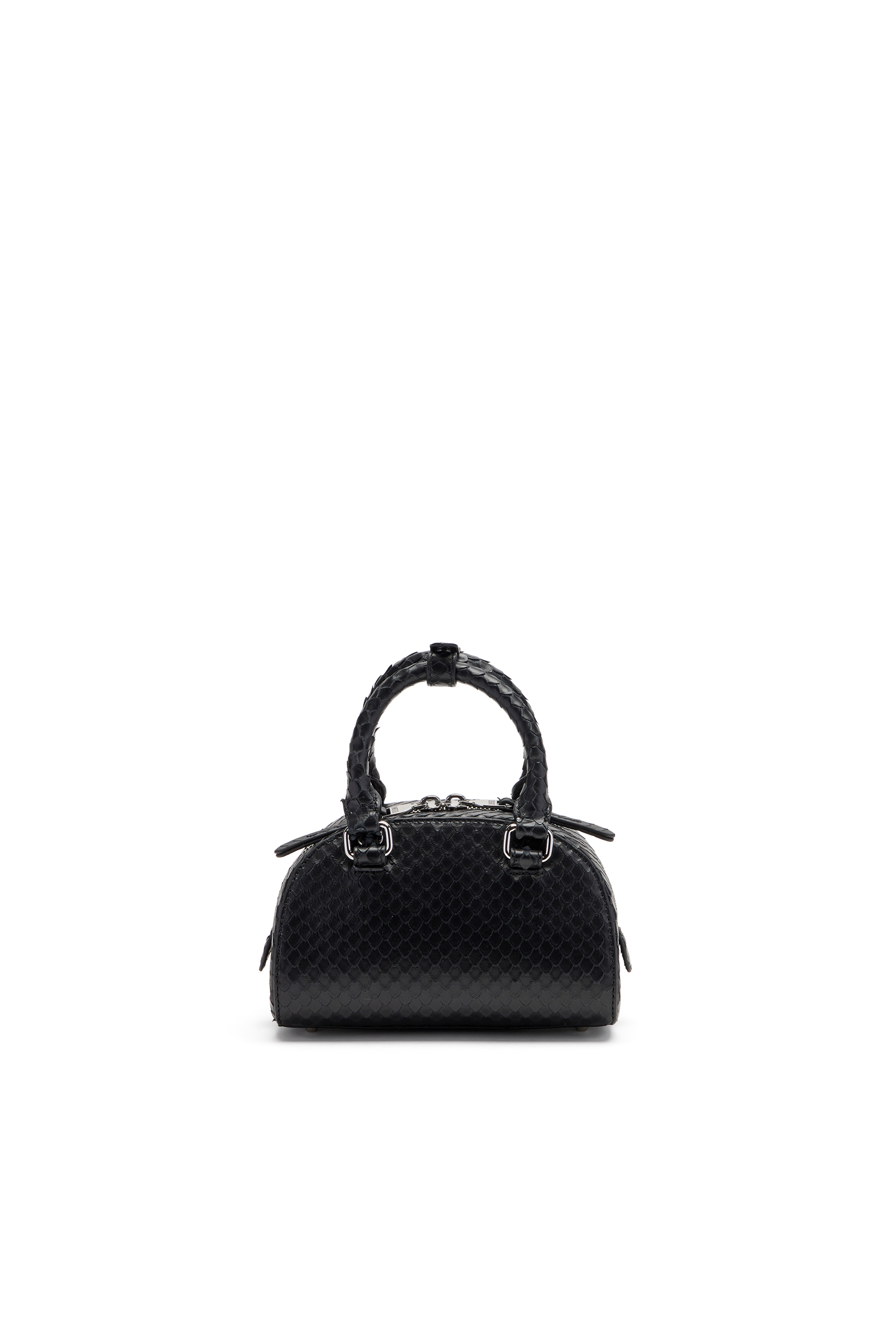 Diesel - 1DR DOME CROSSBODY, 1DR Dome-Borsa bowling mini in pelle effetto snake Donna in Nero - 2