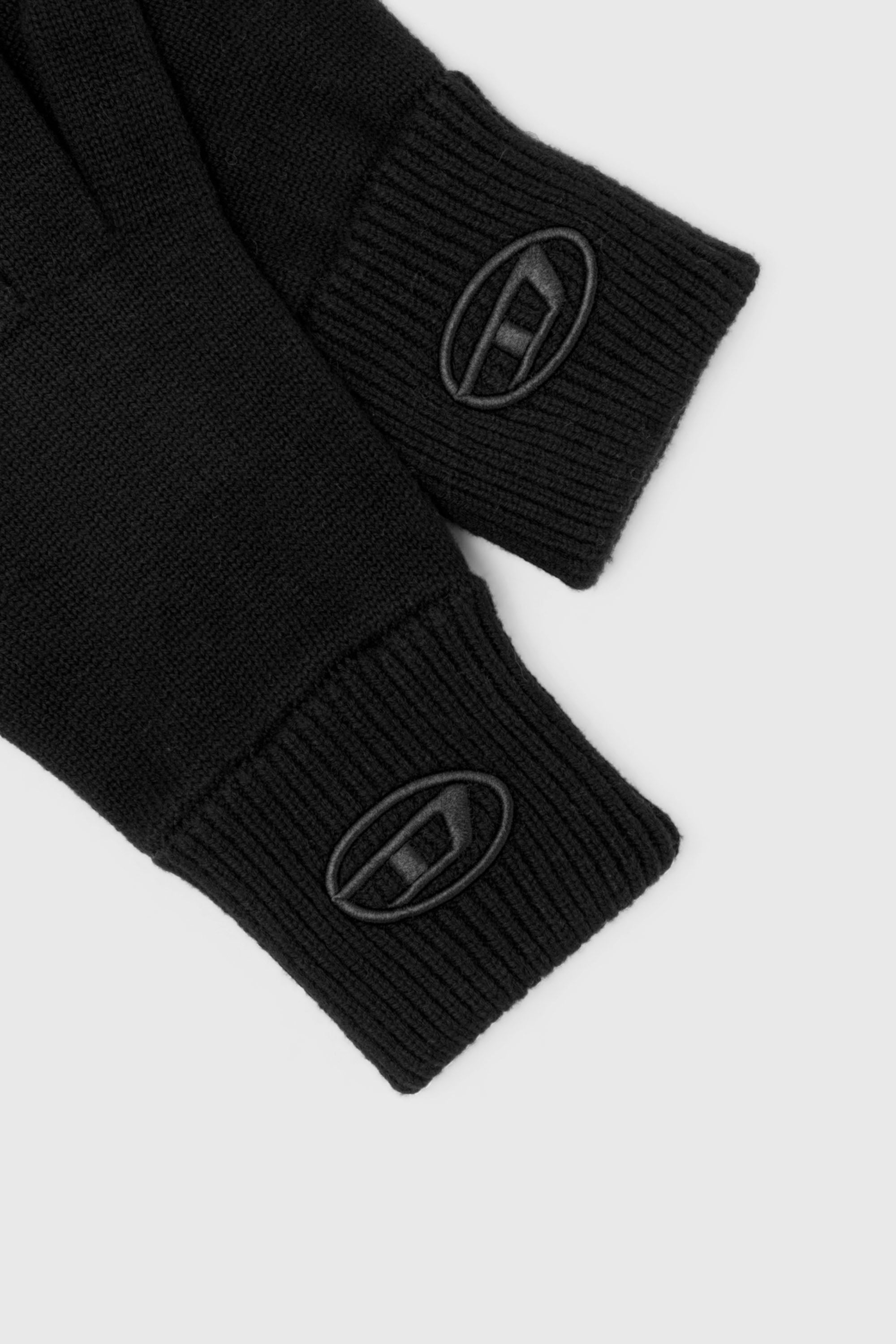 Diesel - K-CODY-A, Unisex Wollmischung Handschuhe mit eingesticktem Logo in Schwarz - 2