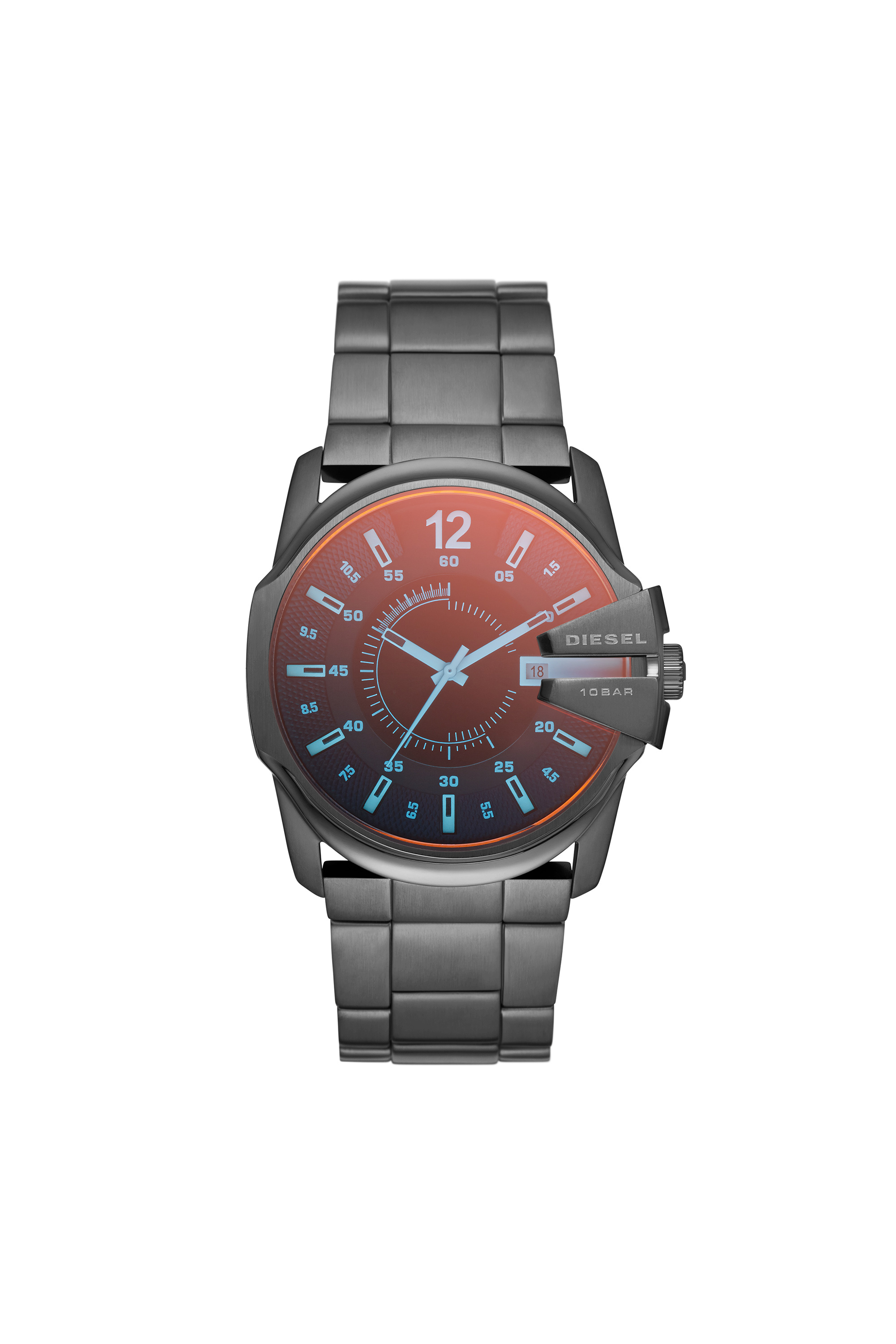 Diesel - DZ1965, Montre Master Chief avec un bracelet couleur gris acier Homme in Noir - 1