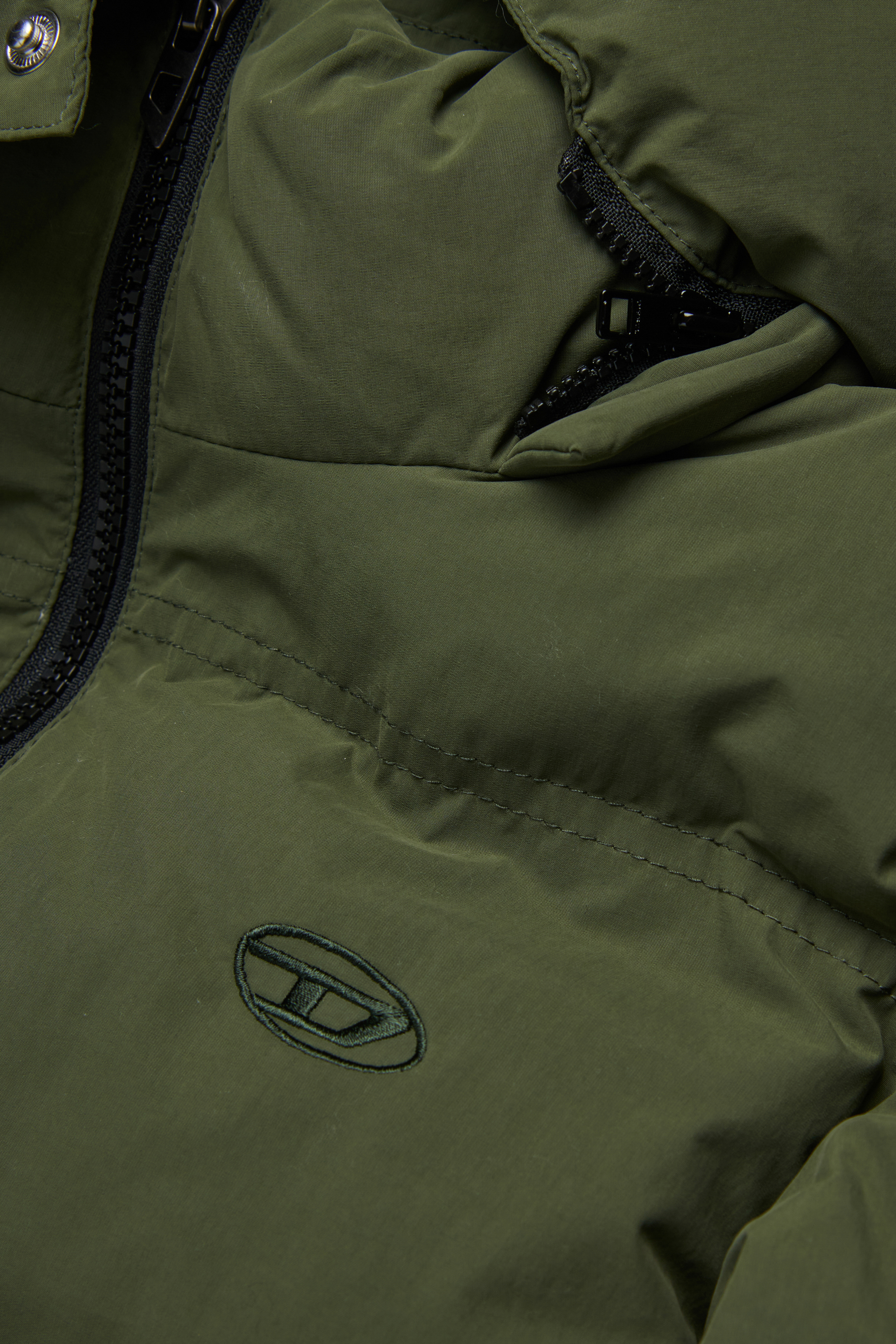 Diesel - JWRAVEEL, Veste en nylon avec capuche Mixte in Vert - 4