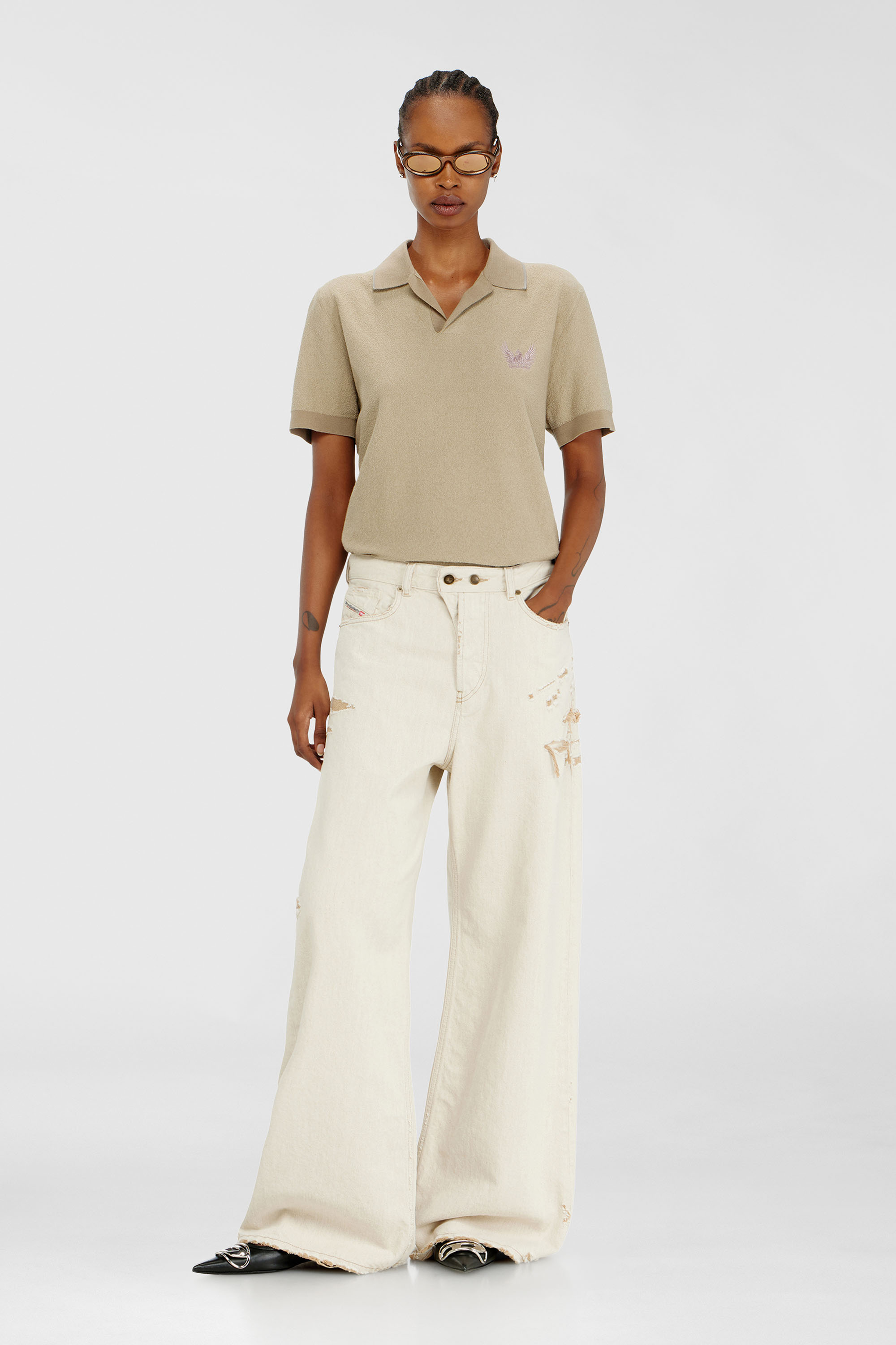 Diesel - Relaxed Jeans 1996 D-Sire 09P89 Femme, Beige - Image 1