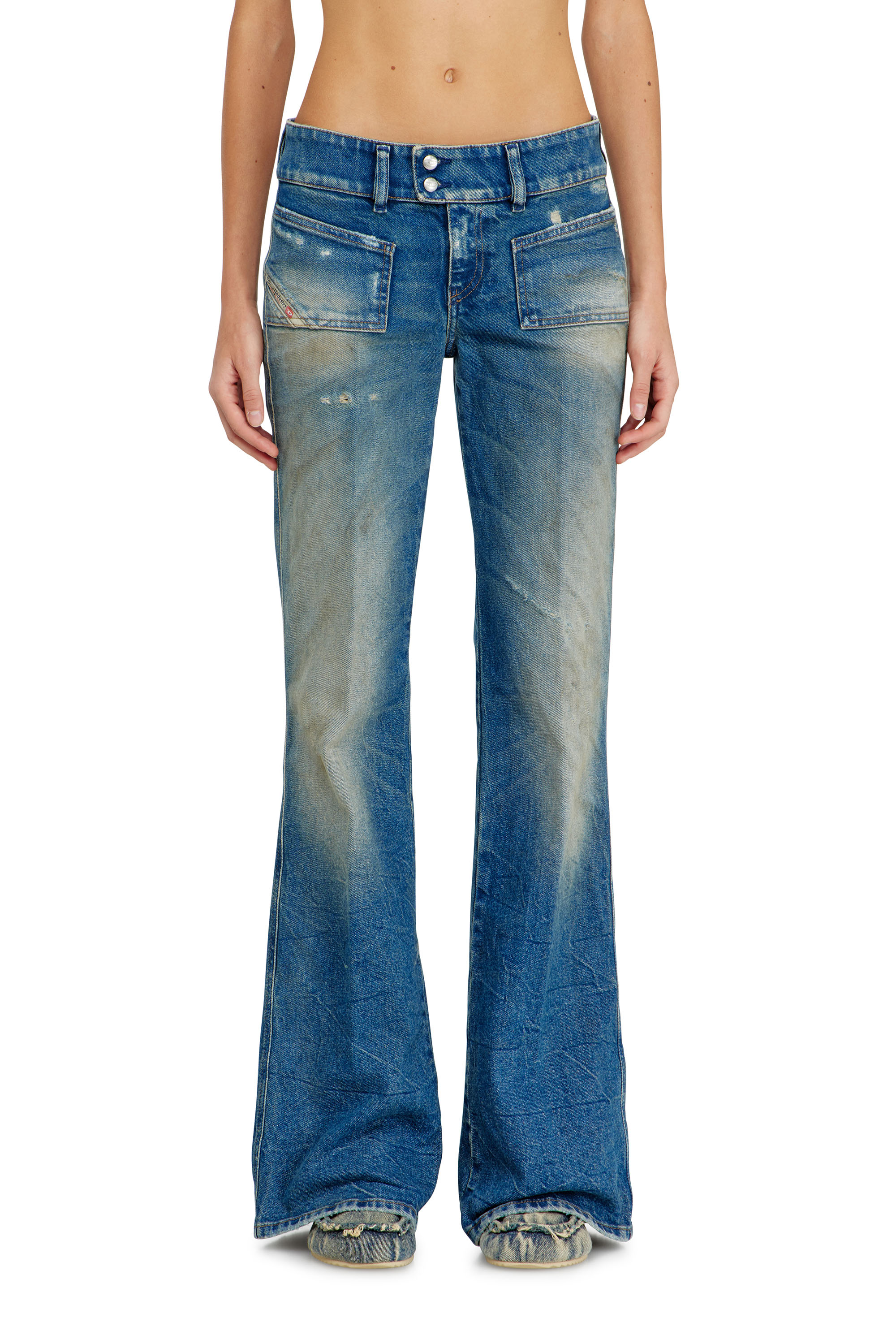 Diesel - Damen Bootcut Jeans D-Hush 09N40, Mittelblau - 1