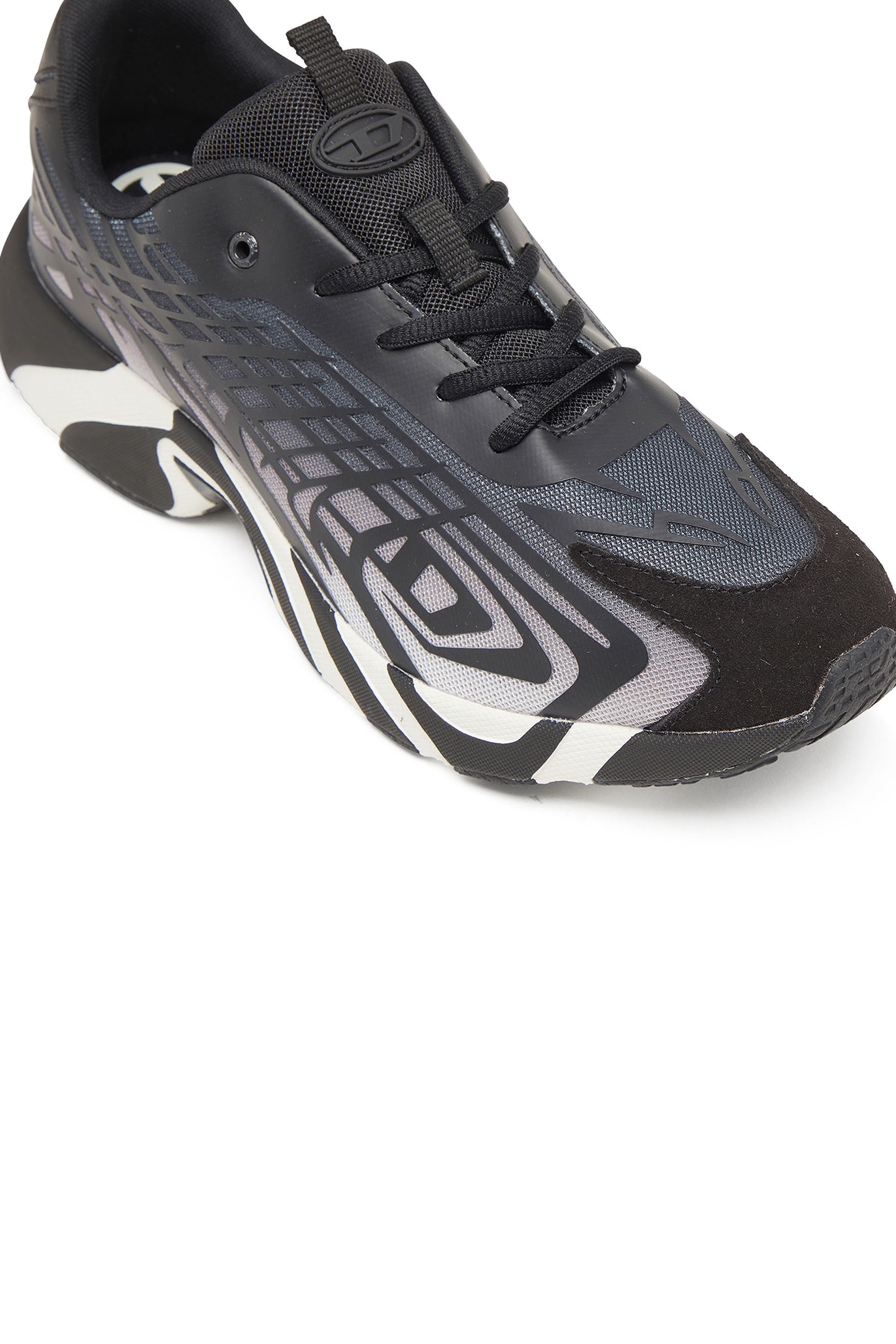 Diesel - S-D-VIT'S 500 LOW, Herren D-Vit-Sneaker aus gestreiftem Dégradé-Mesh in Schwarz/Weiß - 6