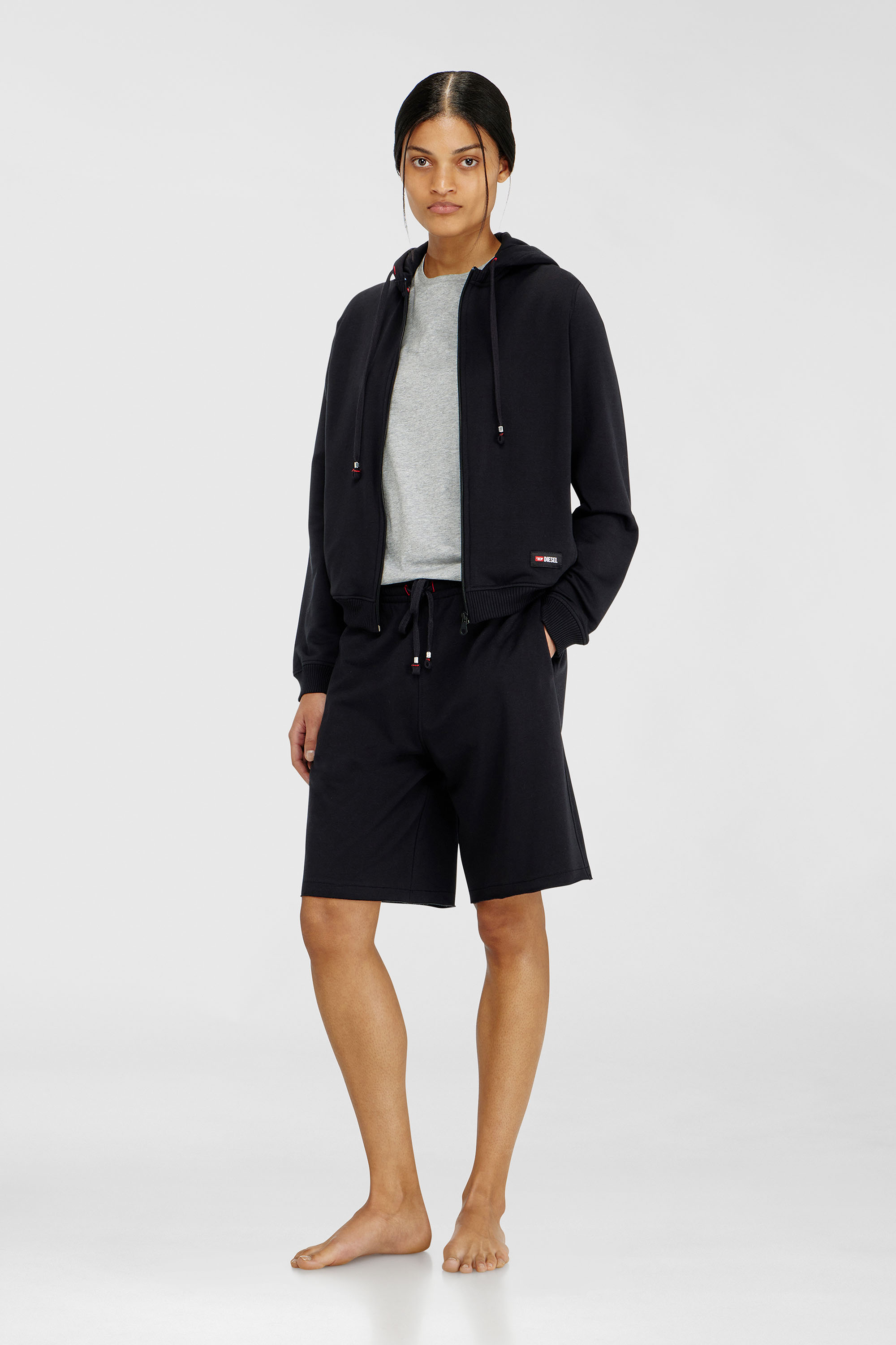 Felpa con cappuccio in misto cotone smerigliato