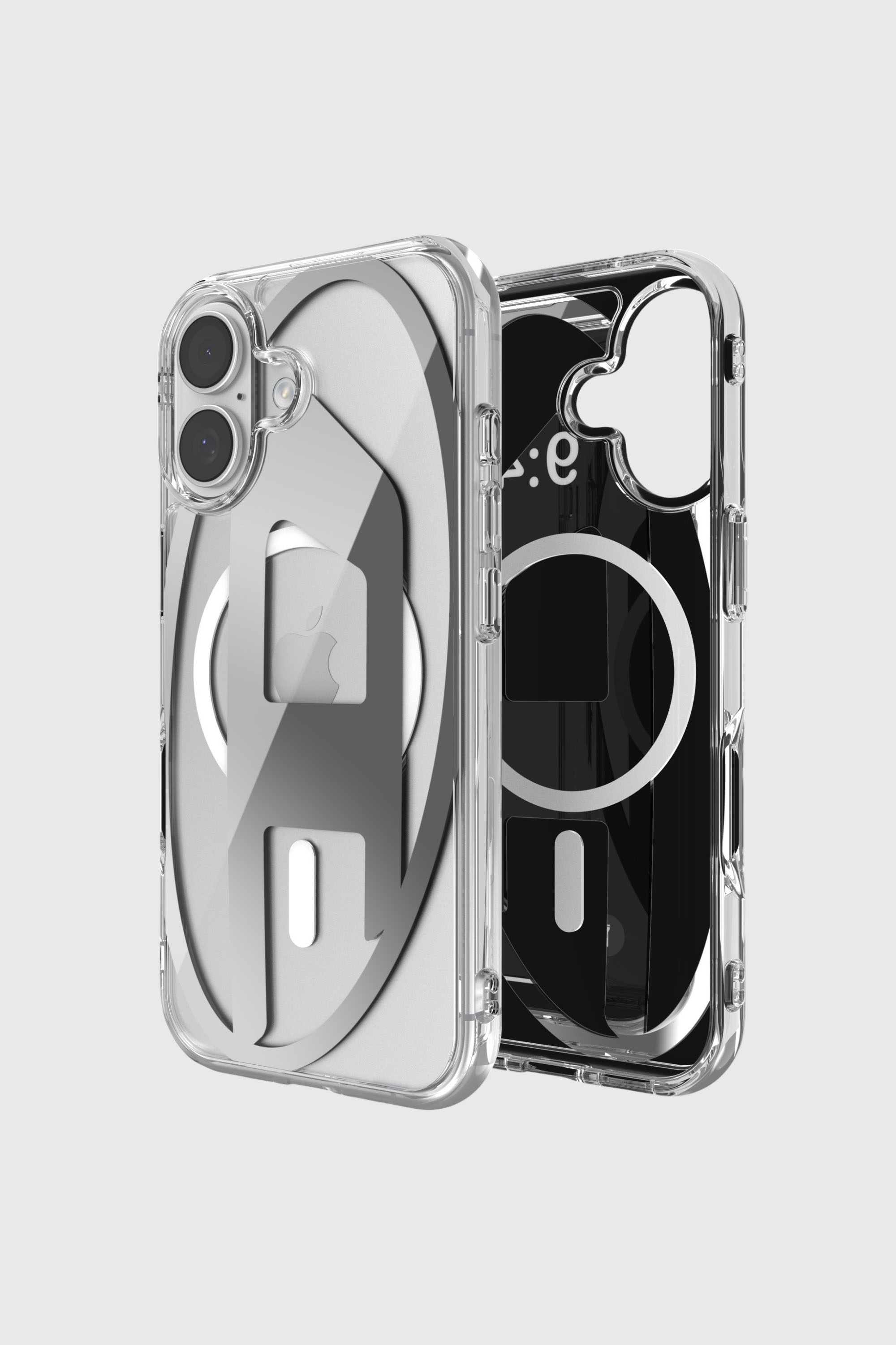 Diesel - 60411 AOP CASE, &Eacute;tui Oval D Metallic avec Magsafe pour iPhone 17 argent Mixte in Gris - 1