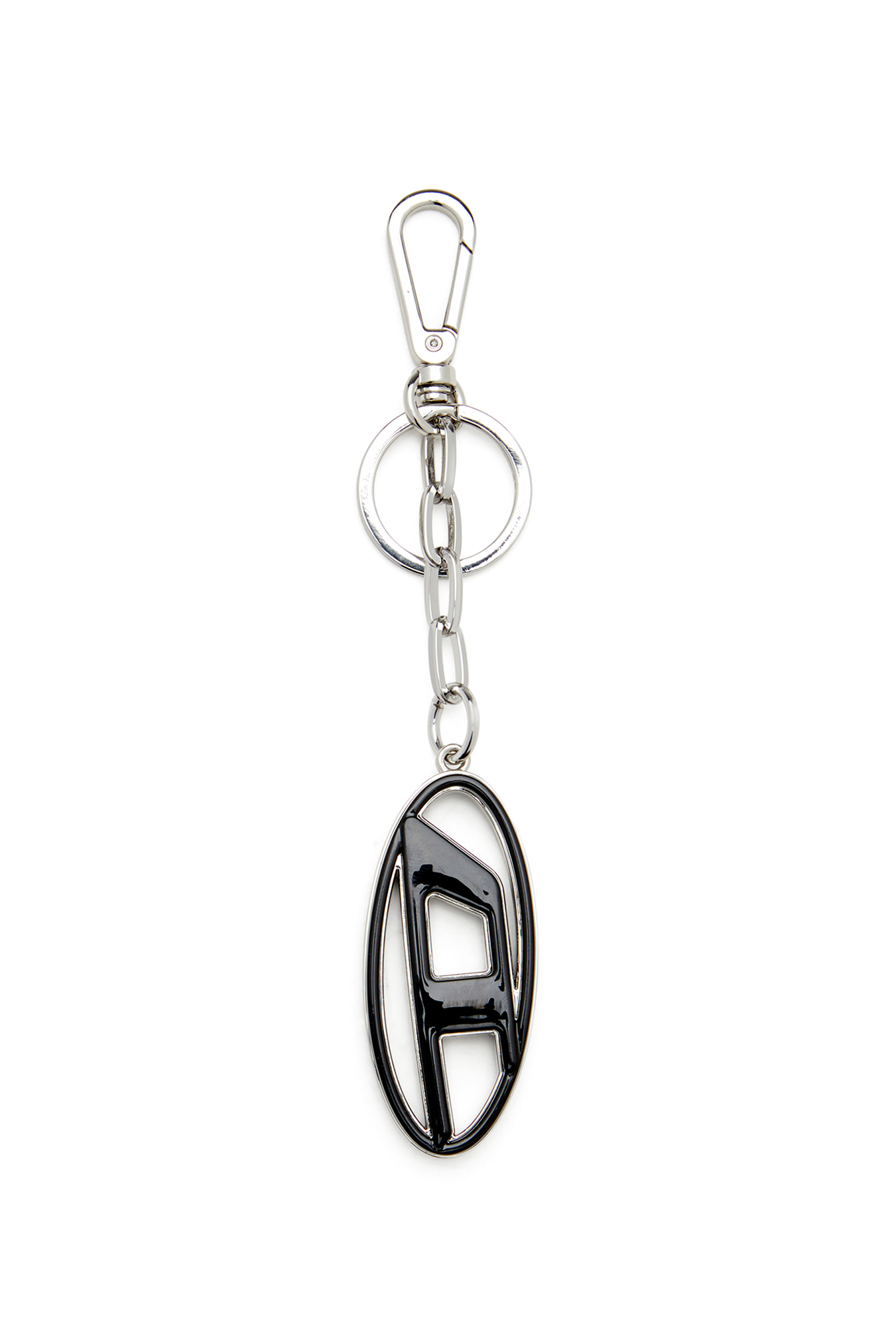 Diesel - CAGE-D LAYER, Portachiavi Oval D in metallo e resina Uomo in Nero - 1