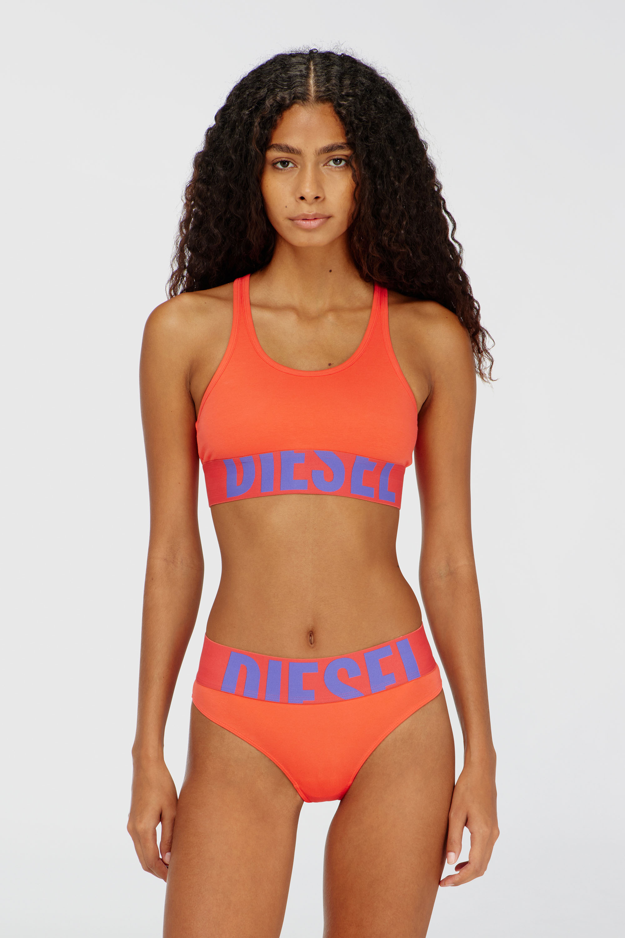 Diesel - UFSB-COTTON-RACE-BRALETTE-XL, Damen Sport-BH mit Cut-off-Logo in null - 1
