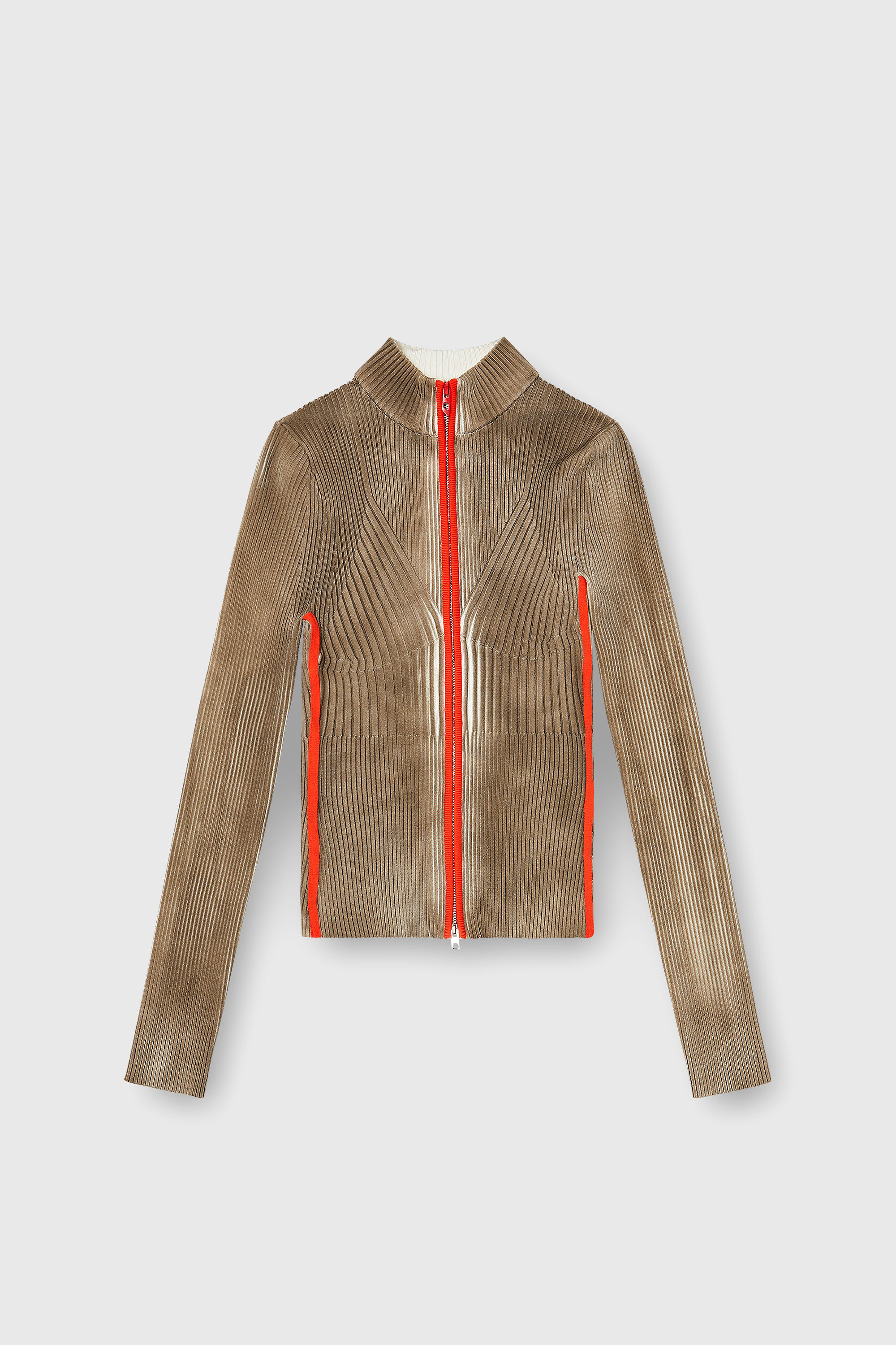 Diesel - M-SARMA, Cardigan a costine con zip e bande a contrasto Donna in Multicolor - 2