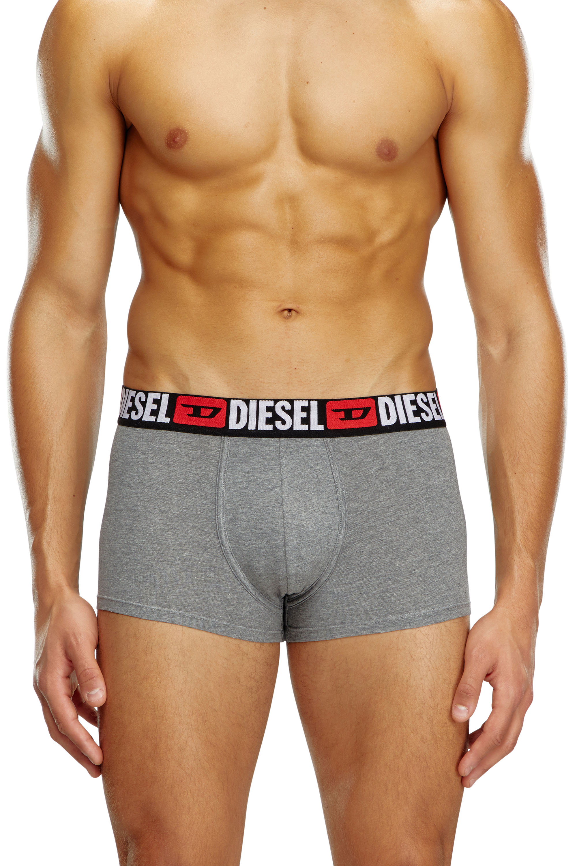 Diesel - UMBX-DAMIENTHREEPACK, Herren Retropants im Dreierpack mit umlaufendem Logo am Bund in Weiss/Grau - 3