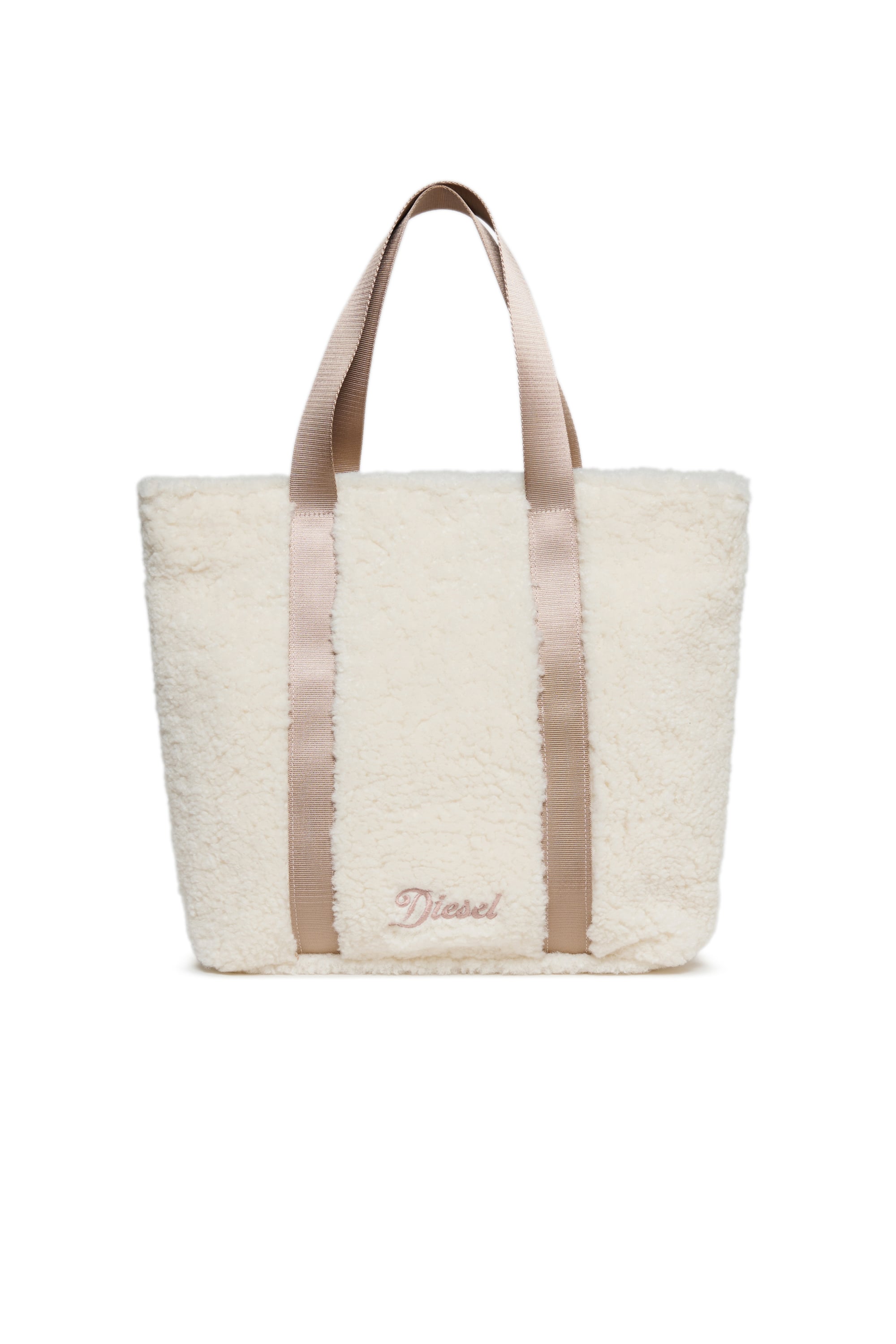Diesel - WIXA, WIXA - Borsa tote in teddy fleece Donna in Bianco - 1