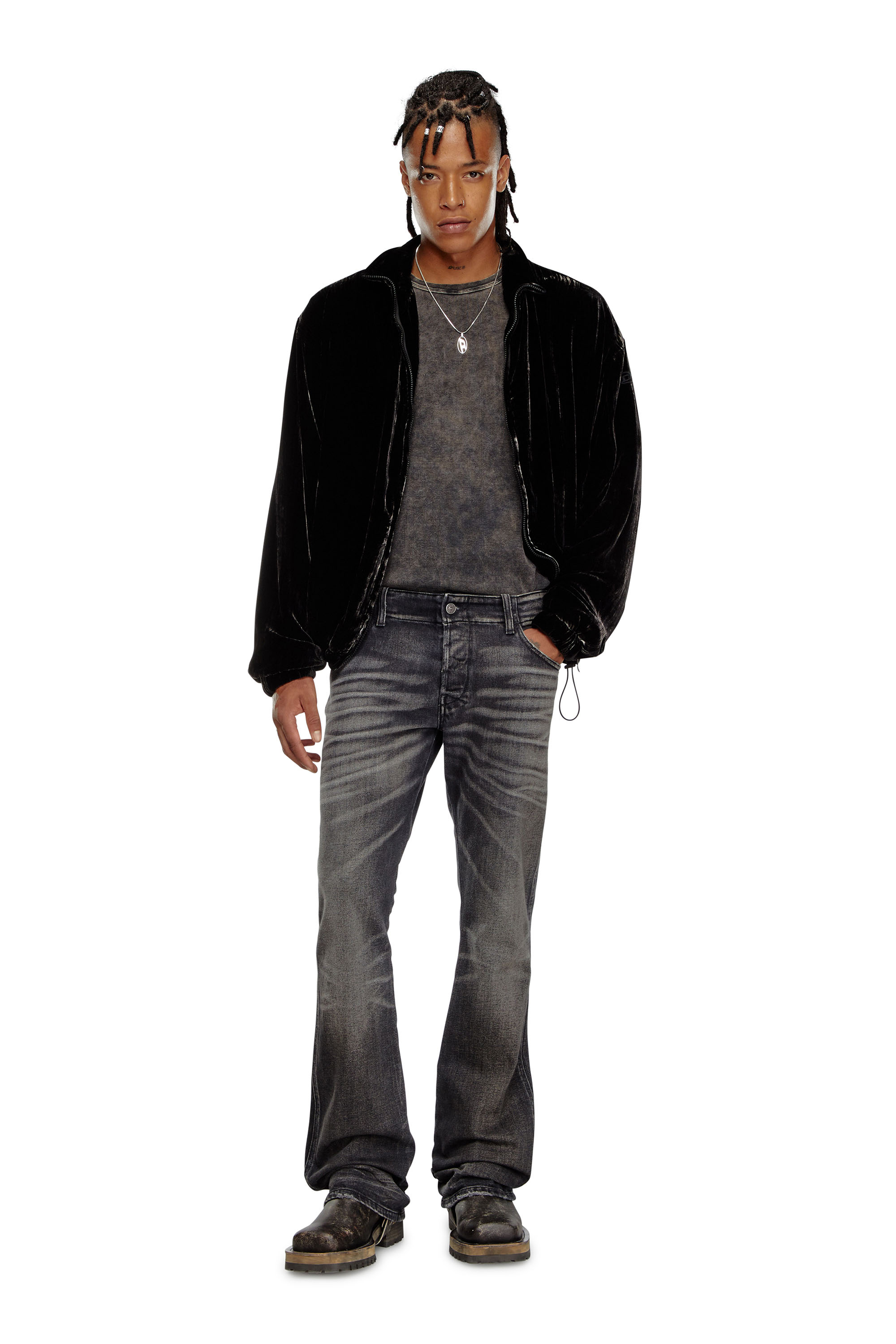 Diesel - Bootcut Jeans D-Backler 09J65 Uomo, Nero/Grigio scuro - Image 2