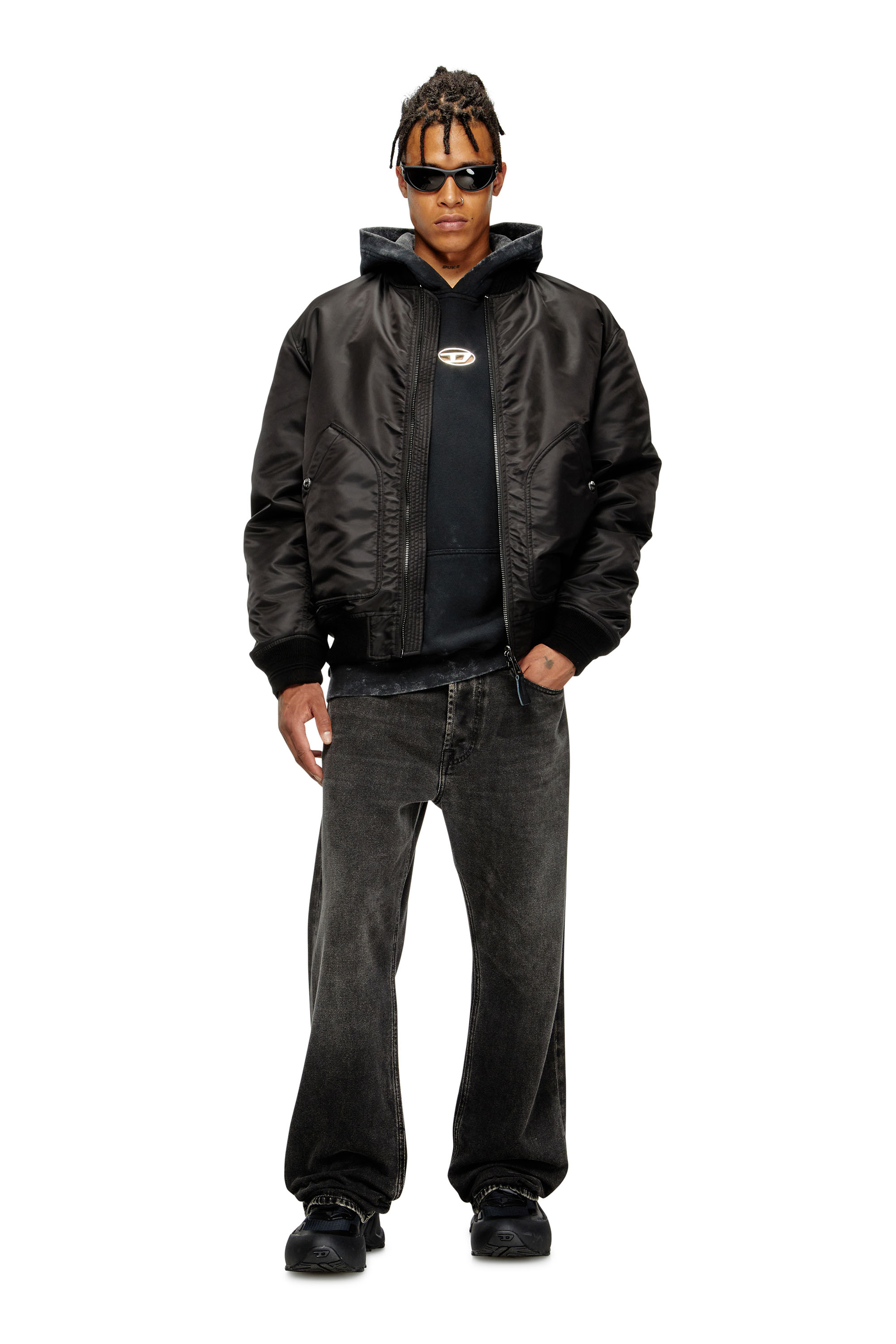 Diesel - S-BOXT-HOOD-T10, Herren Kapuzenpullover mit Cutout-Oval D aus Metall in Schwarz - 2