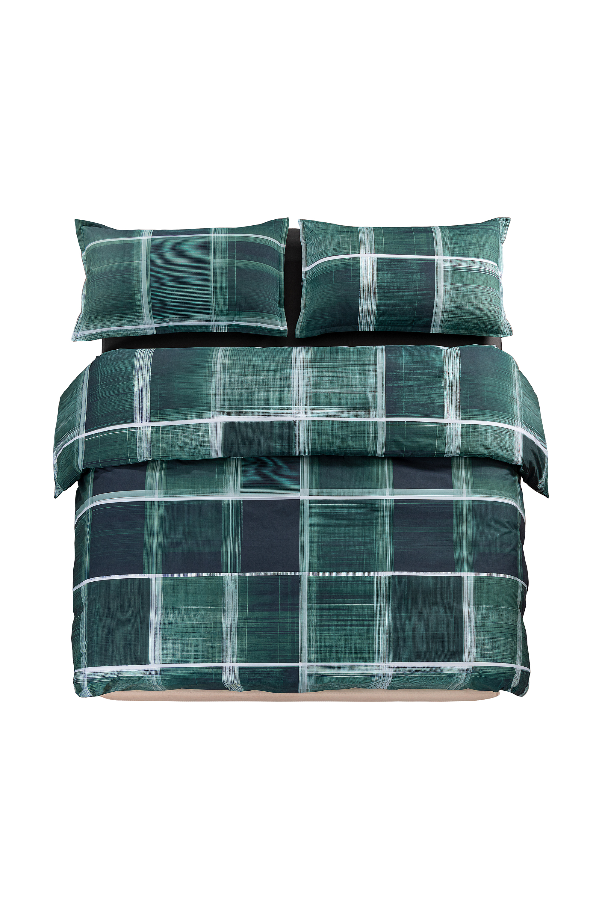 1016332  PSYCHEDELIC CHECKS BLUE  DUVET, Gr&uuml;n