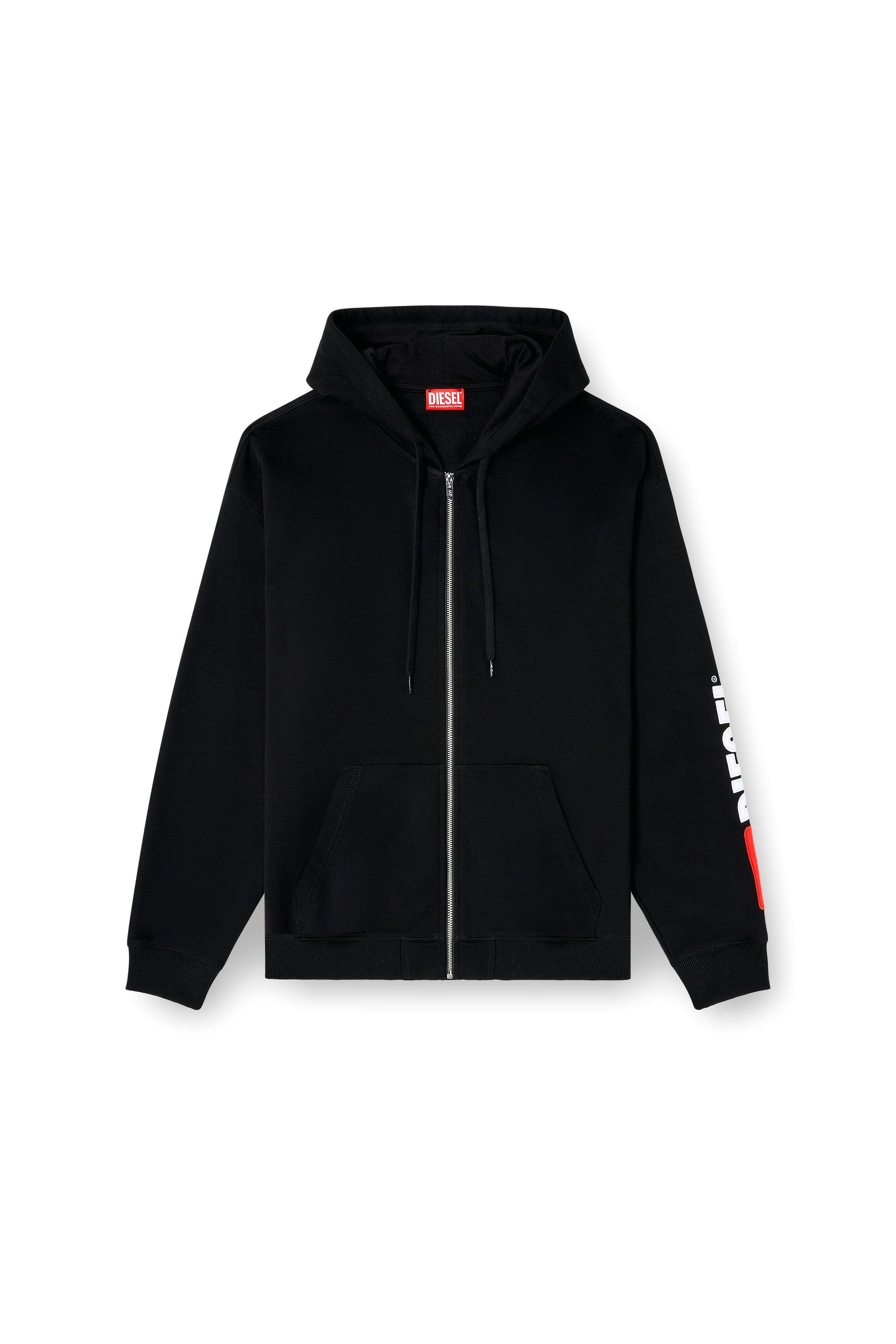 Diesel - S-BOXT-ZIP-HOOD-DIV, Sweat &agrave; capuche avec logo brod&eacute; Homme in Noir - 3
