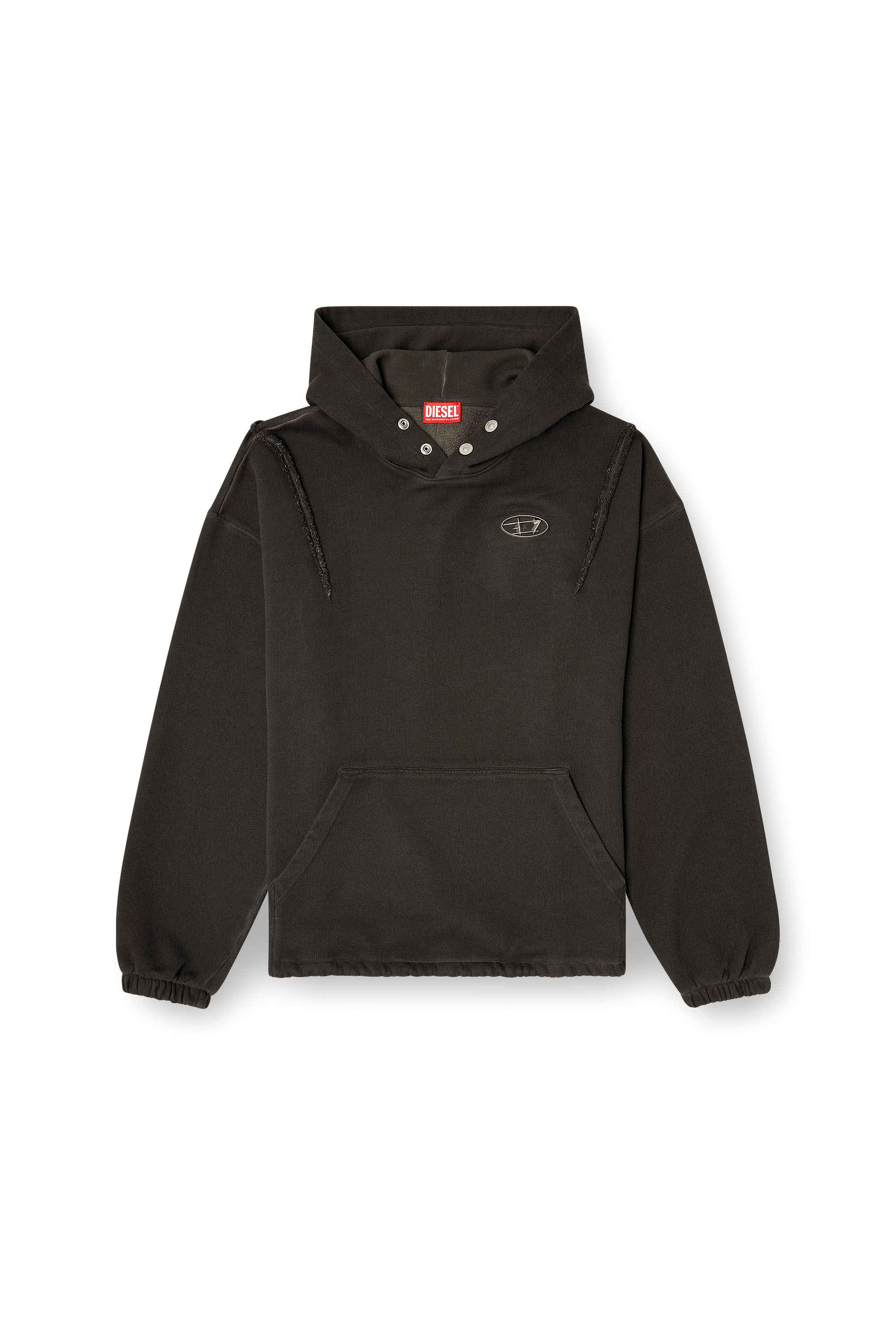Diesel - S-THUG-HOODIE, Sweat à effet délavé Mixte in Noir - 3
