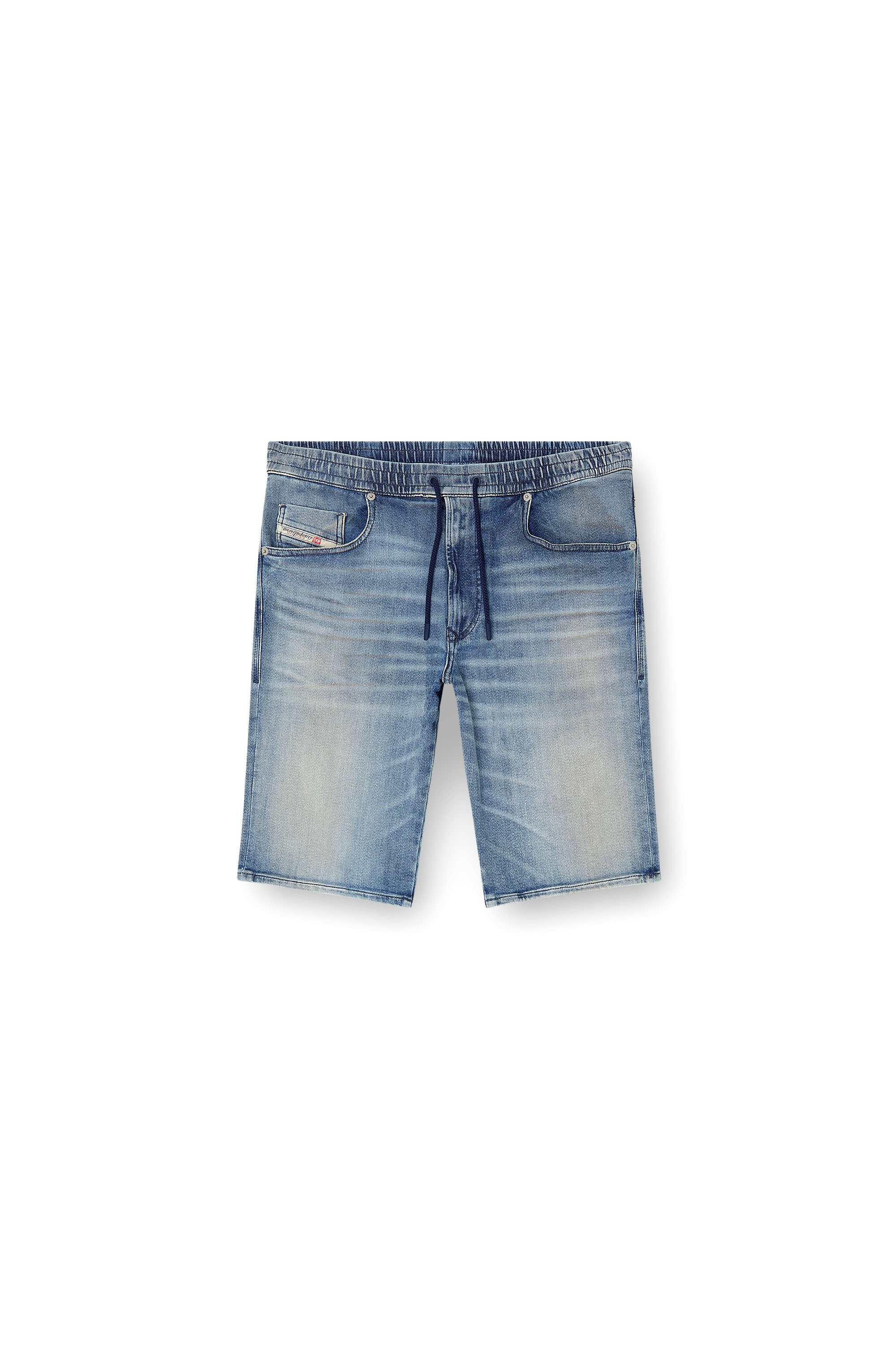 Diesel - 2033 D-KROOLEY-SHORT JOGG, Shorts slim-fit in JoggJeans dall'aspetto clean Uomo in Blu - 3