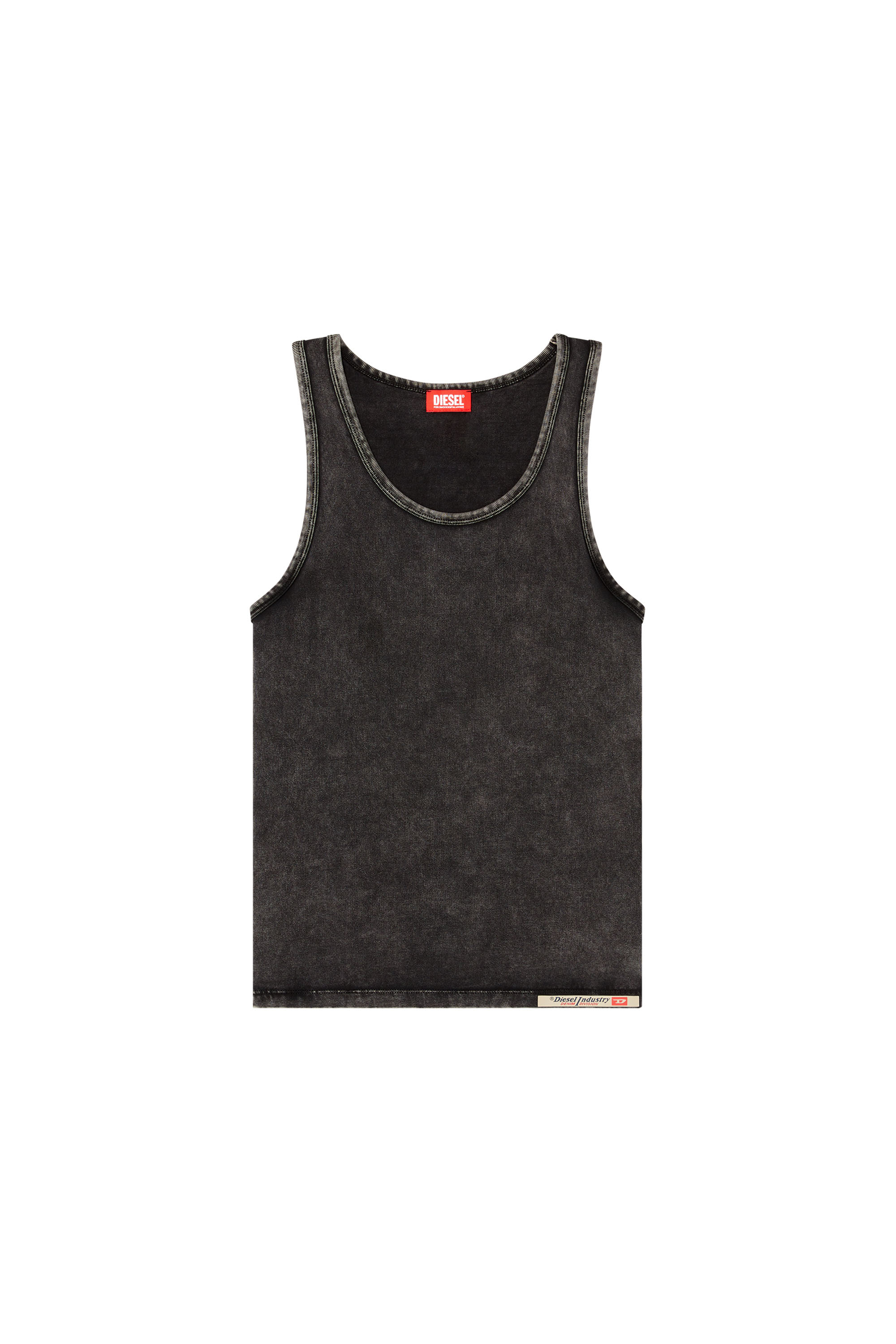 Diesel - WALTY-DNM, Canotta effetto denim Uomo in Nero - 4