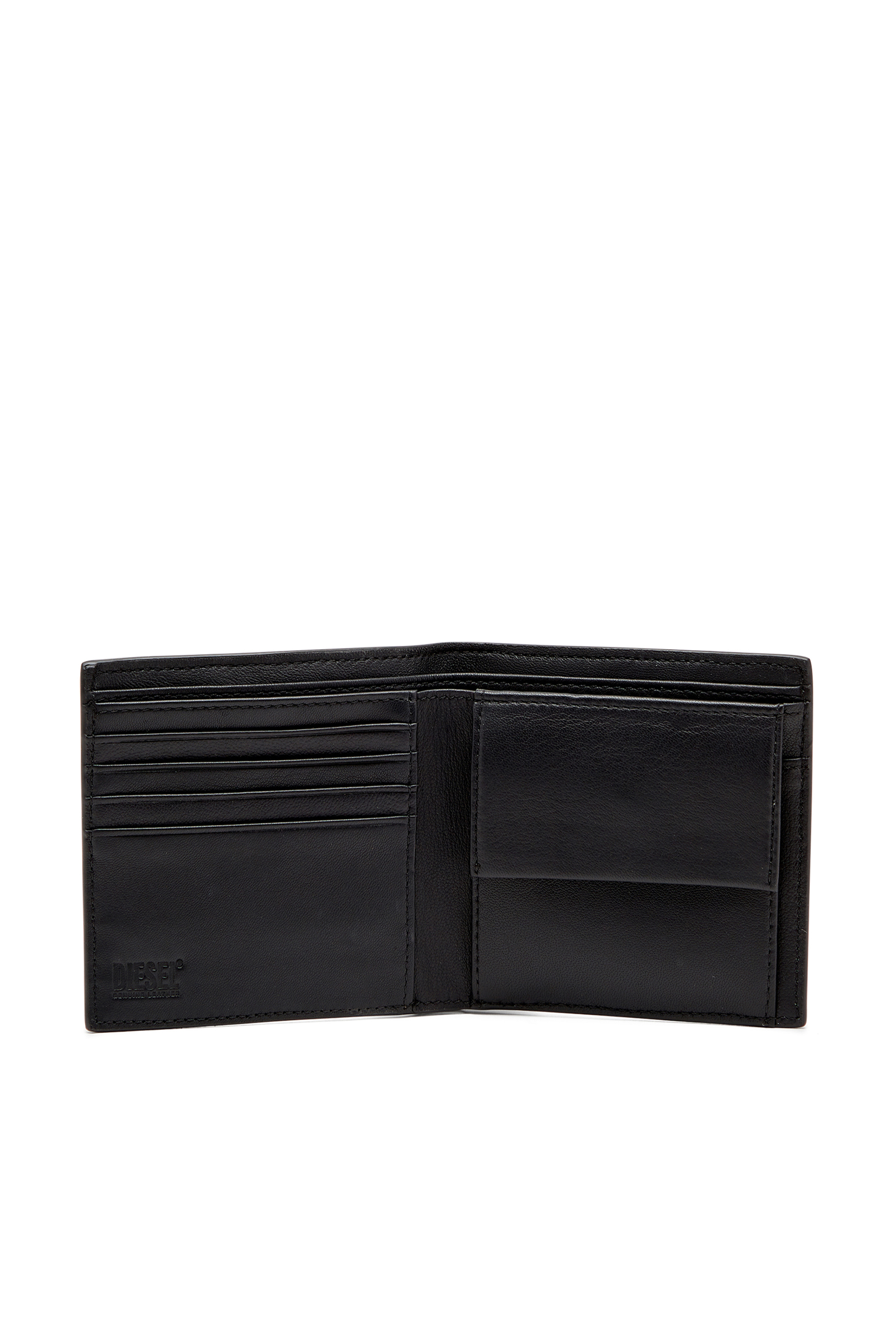 Diesel - RAVE BI-FOLD COIN S, Portafoglio a libro in nappa Uomo in Nero - 3