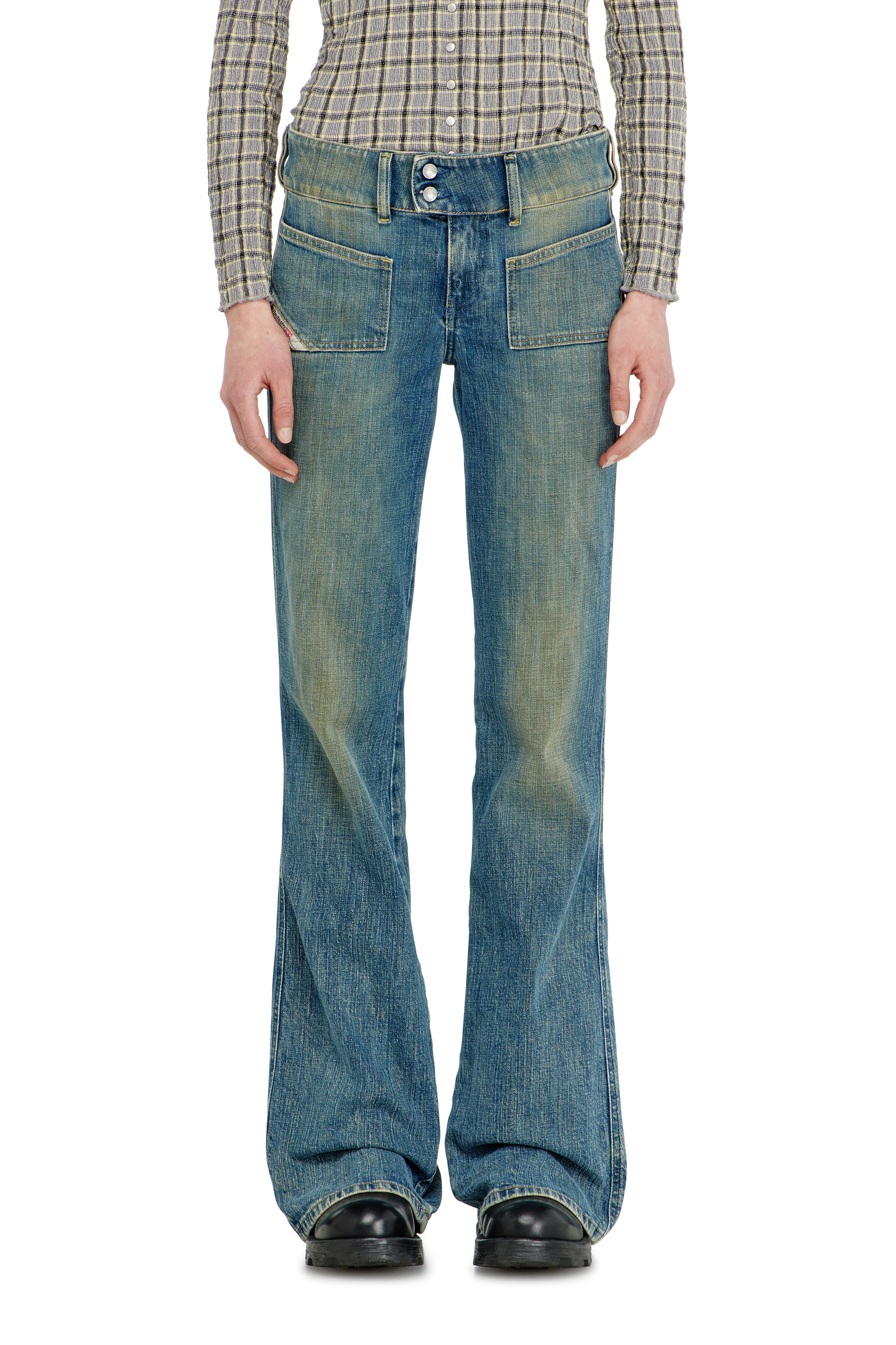 Diesel - Bootcut Jeans D-Hush 007EJ Femme, Bleu moyen - Image 2