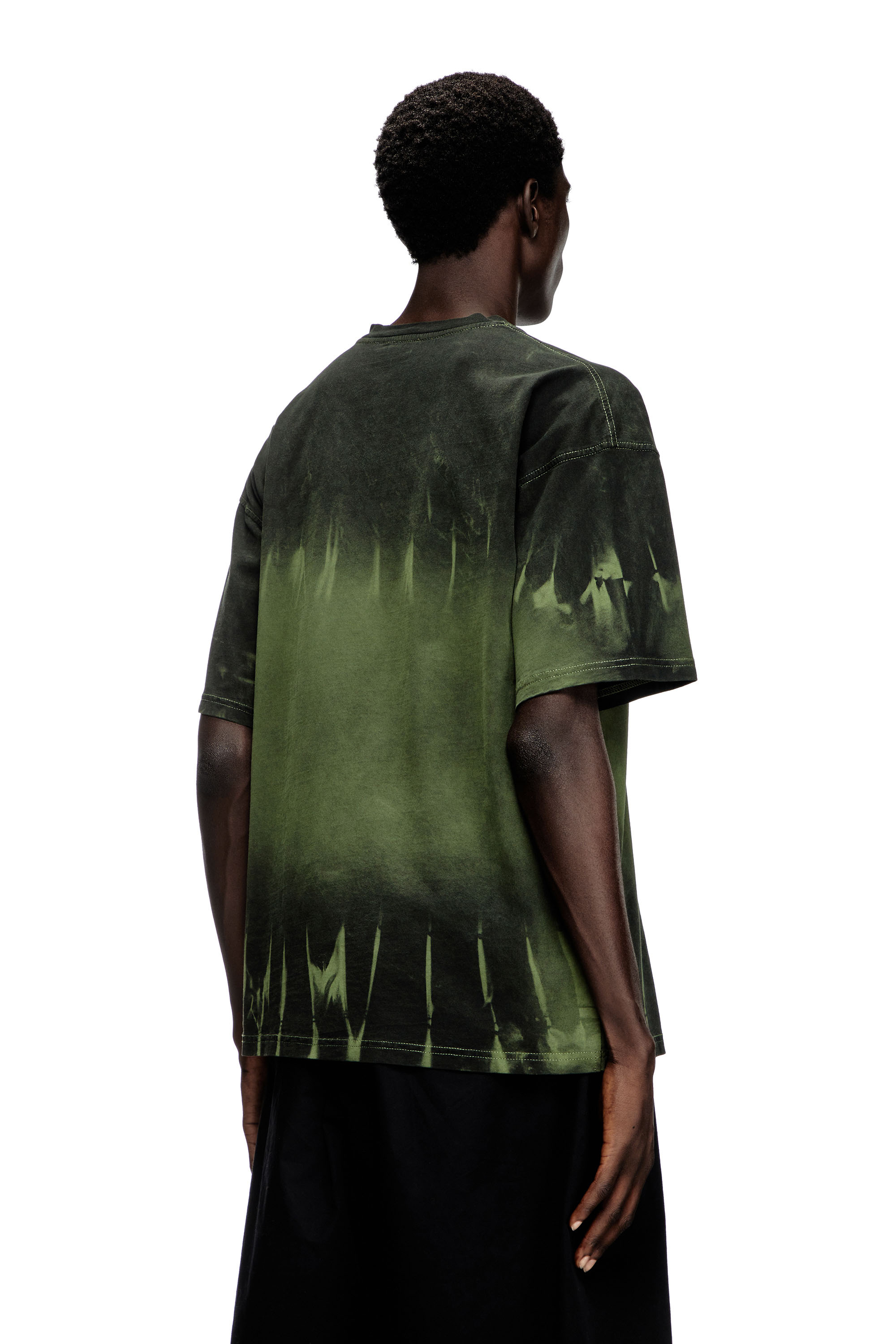 Diesel - T-BOXT-R3, T-shirt tie-dye con stampa logo Uomo in Verde - 4