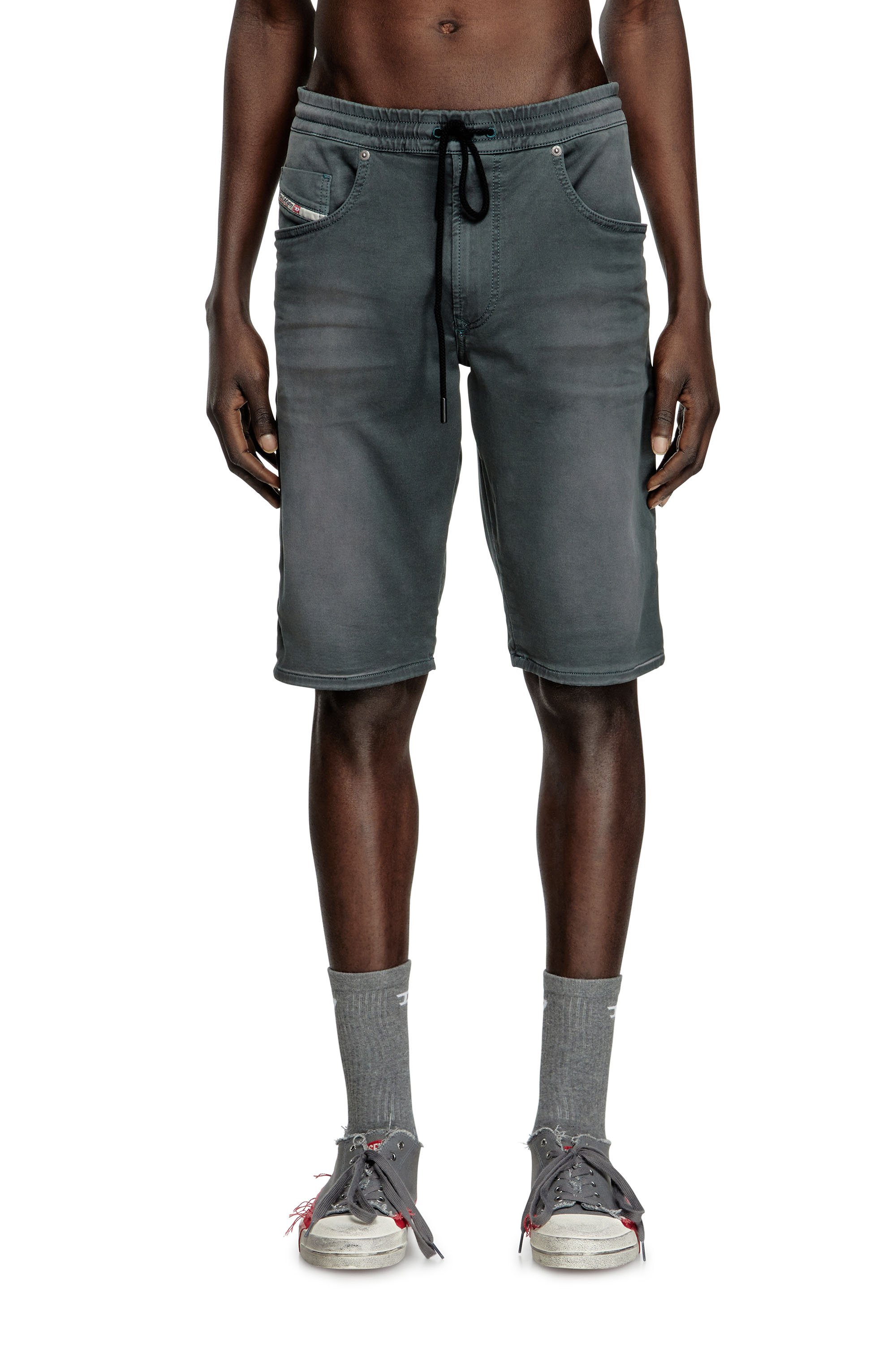 Diesel - 2033 D-KROOLEY-SHORT JOGG, Herren Chinoshorts aus JoggJeans in Dunkelgrau - 1