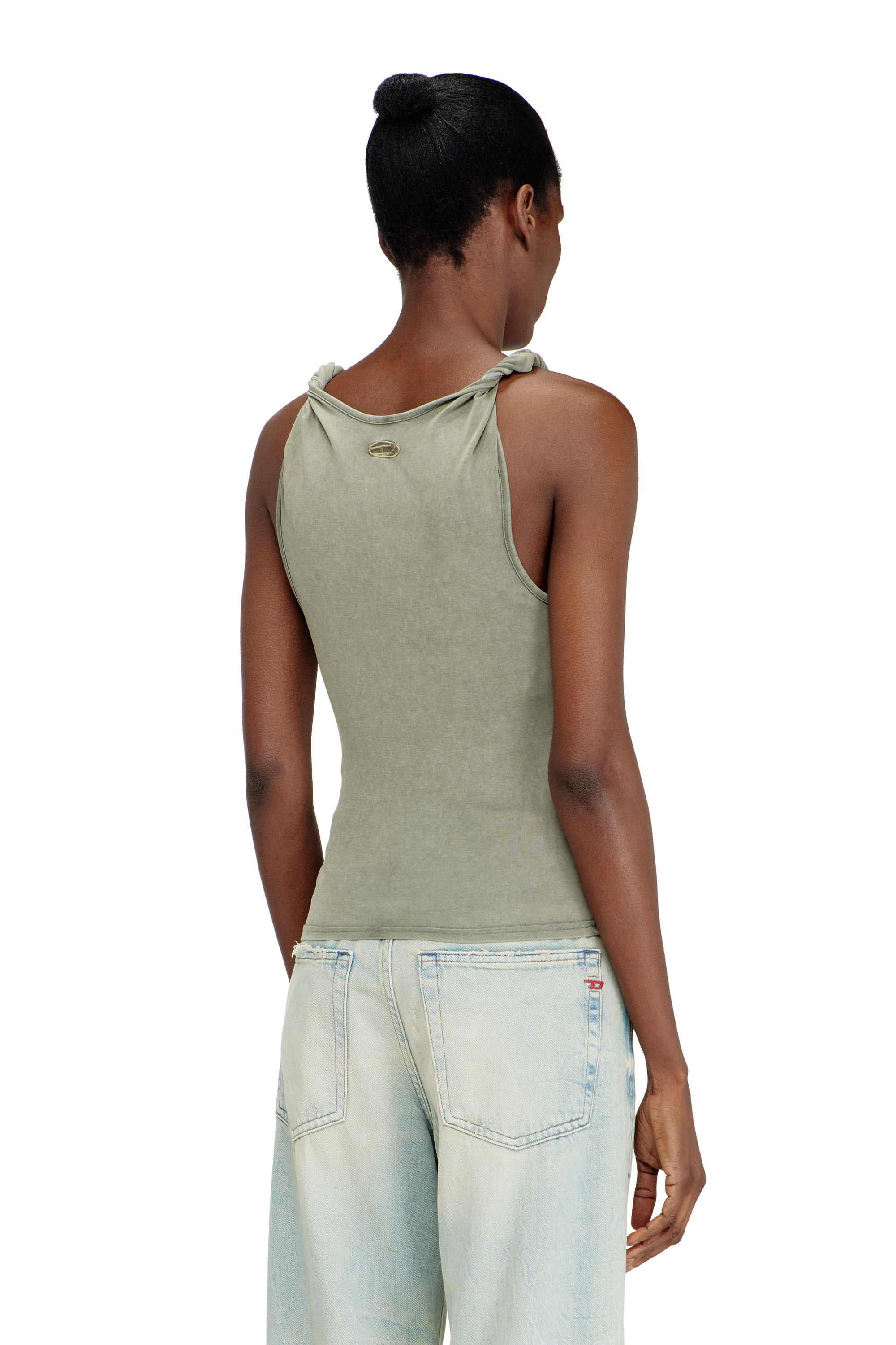 Diesel - T-TWY-S1, Damen Tanktop mit gedrehten Tr&auml;gern in Gr&uuml;n - 4