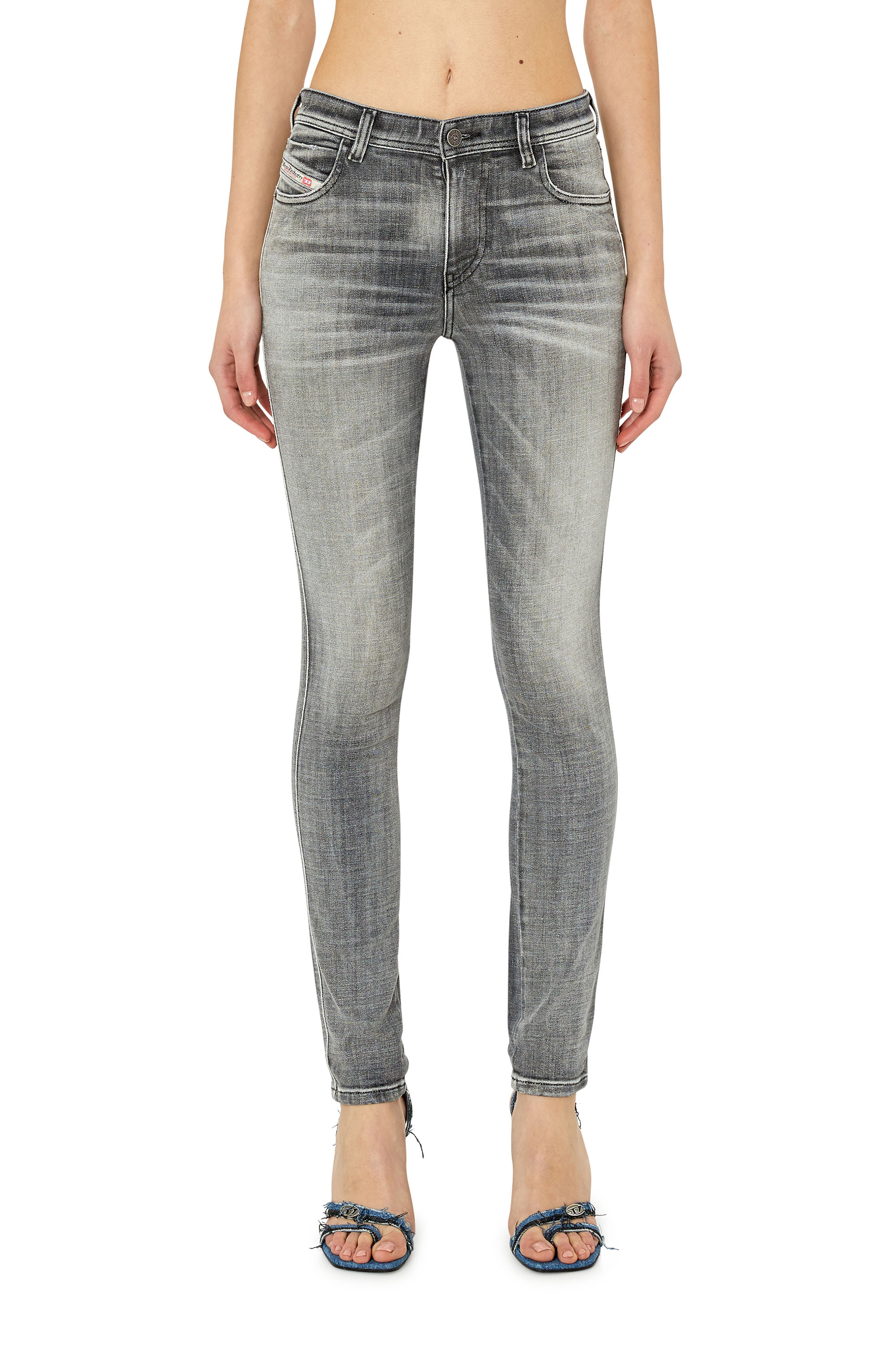 Diesel - Skinny Jeans 2015 Babhila 09E71, Gris - Image 1