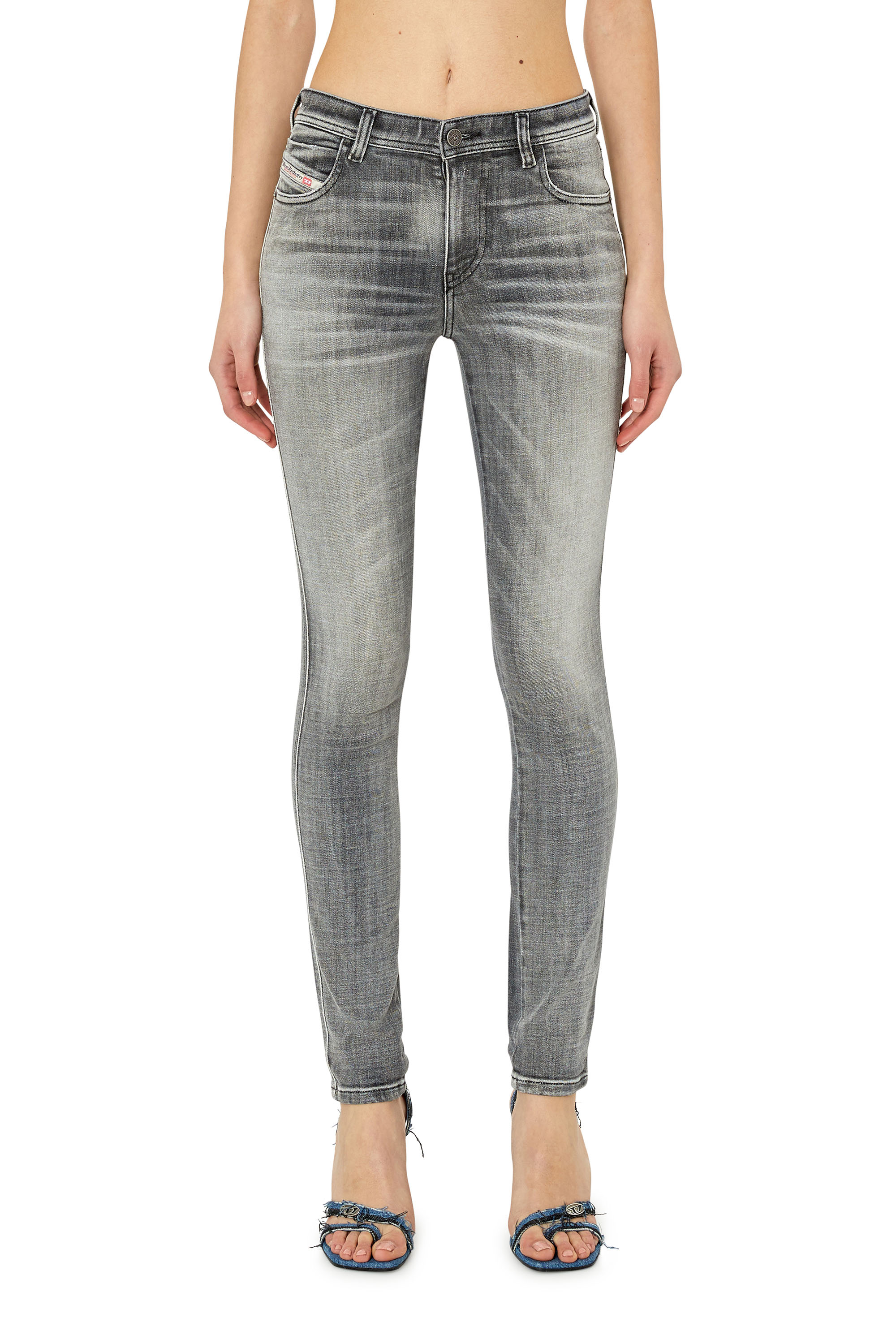 Diesel - Skinny Jeans 2015 Babhila 09E71, Skinny Jeans - 2015 Babhila Donna in Grigio - 2