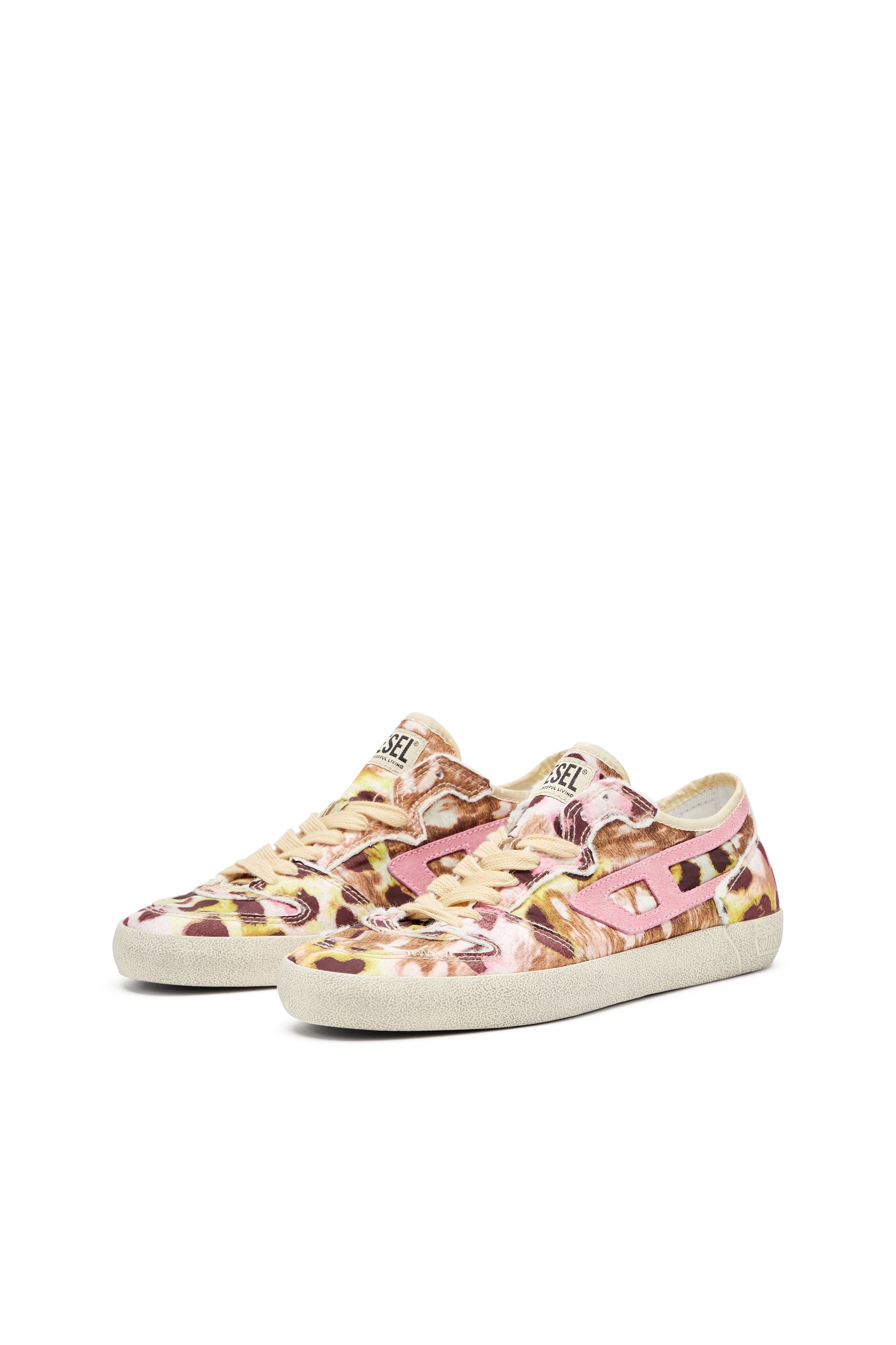 Diesel - S-LEROJI D-1 LOW W, Sneakers en nylon imprimé effet vieilli Femme in Polychrome - 8