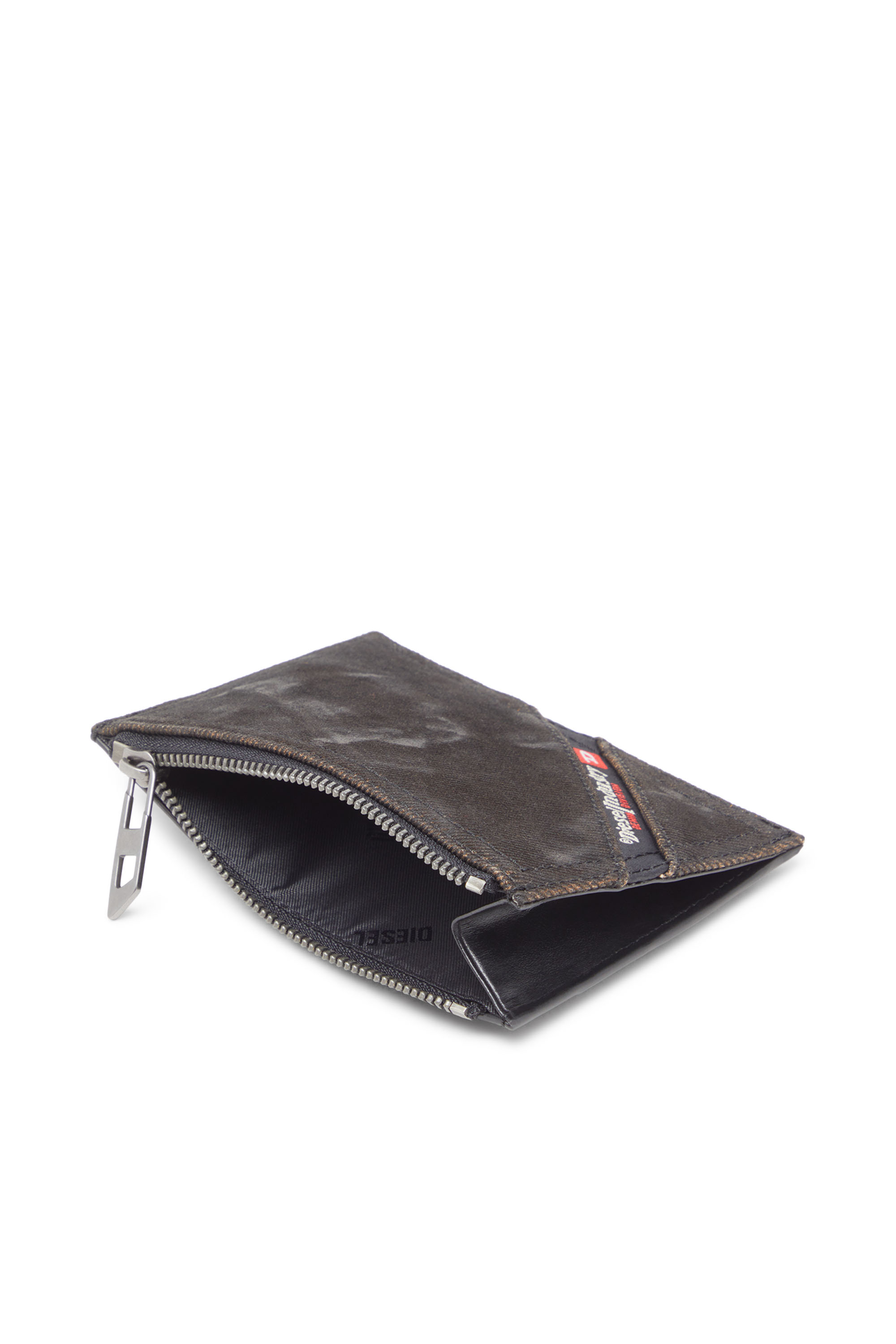 Diesel - MULTI-PKTS CARD HOLDER I, Man's Cad holder in coated flocked denim in Black - 3