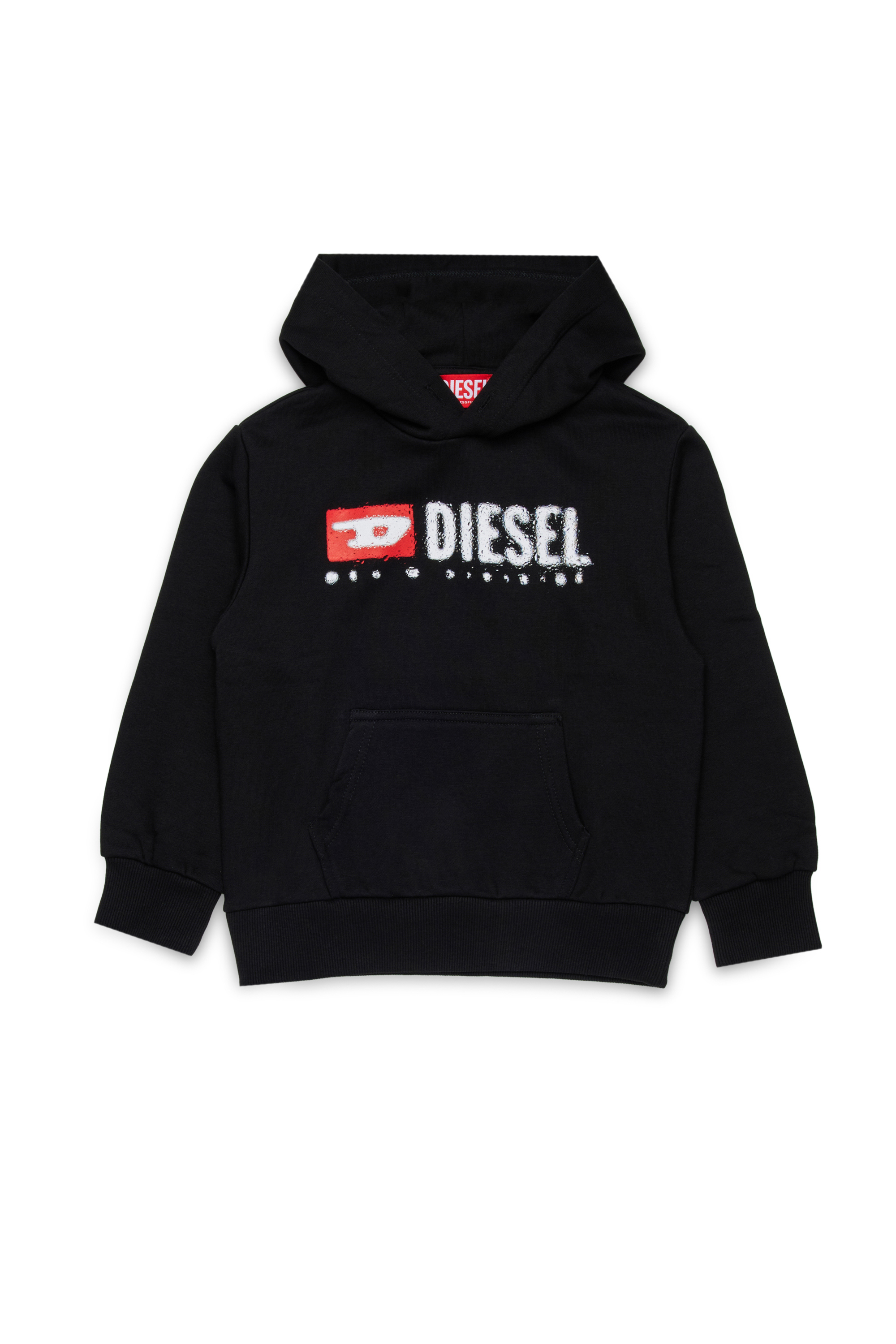 Diesel - SDROPSHOOD OVER, Sweat en coton avec logo imprimé Homme in Noir - 1