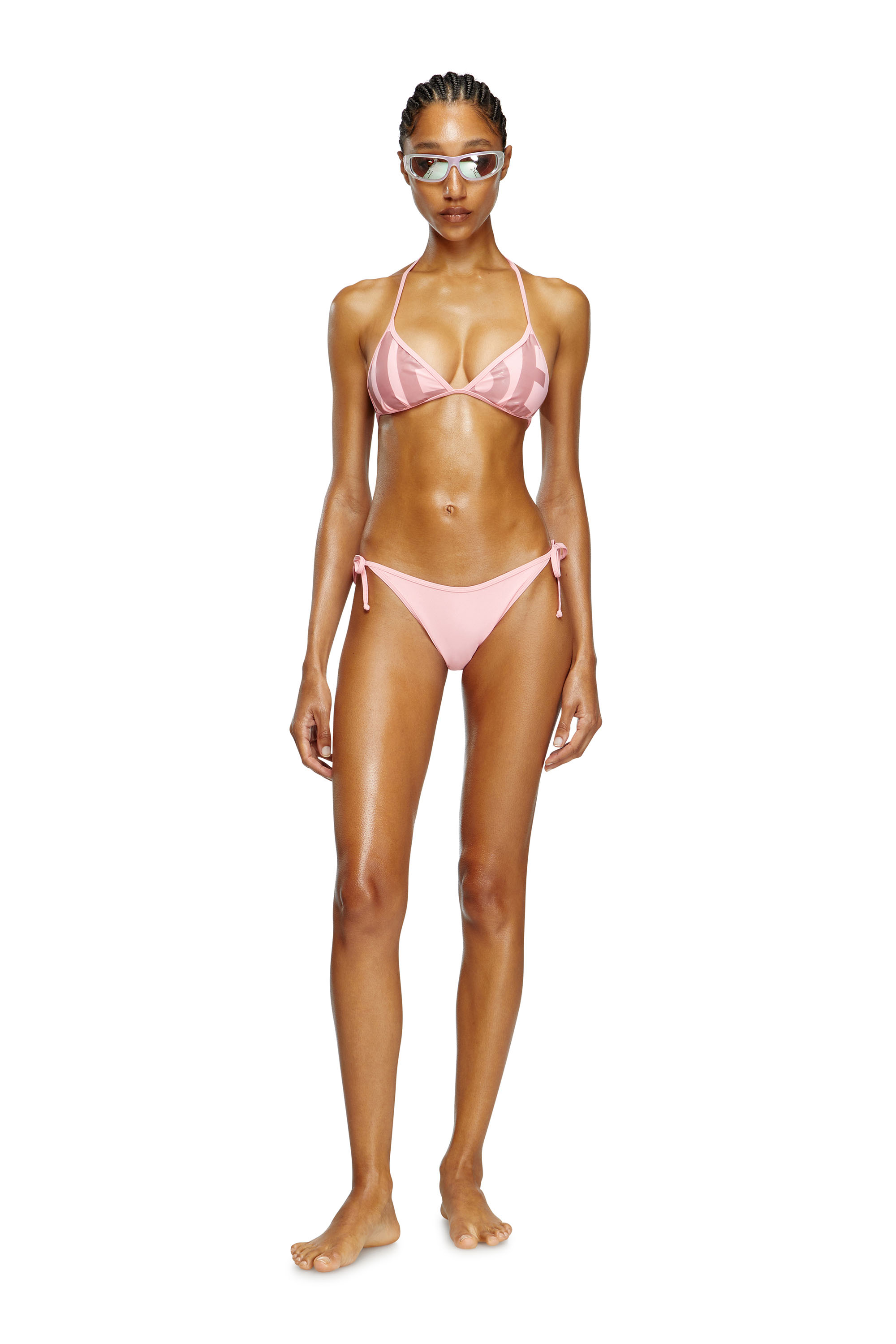 Diesel - BFB-SEES-A, Haut de bikini avec logo Diesel découpé Femme in Rose - 2