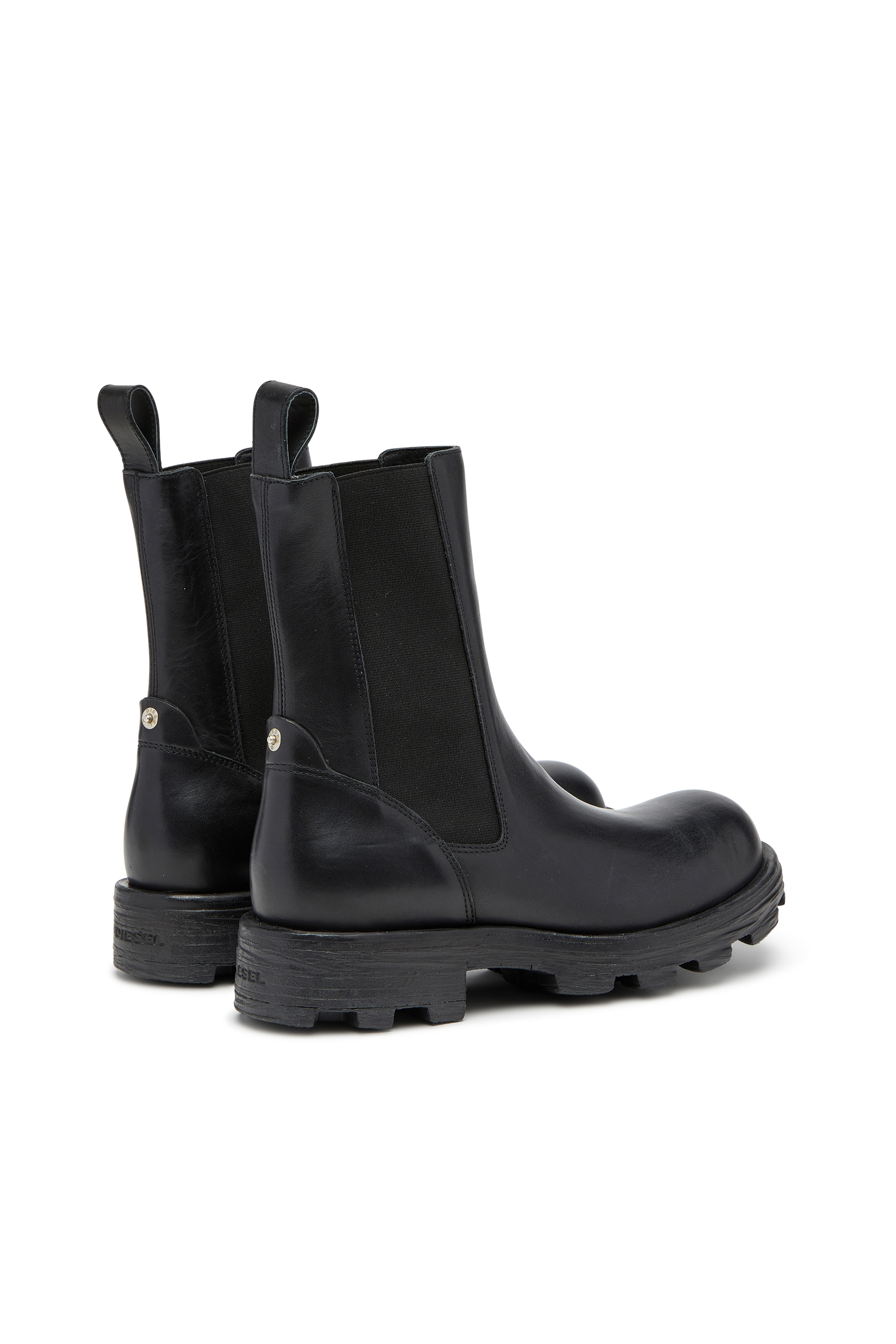 Diesel - D-HAMMER CH W, Damen D-Hammer-Stiefel aus Leder mit Profilsohle in Schwarz - Image 3