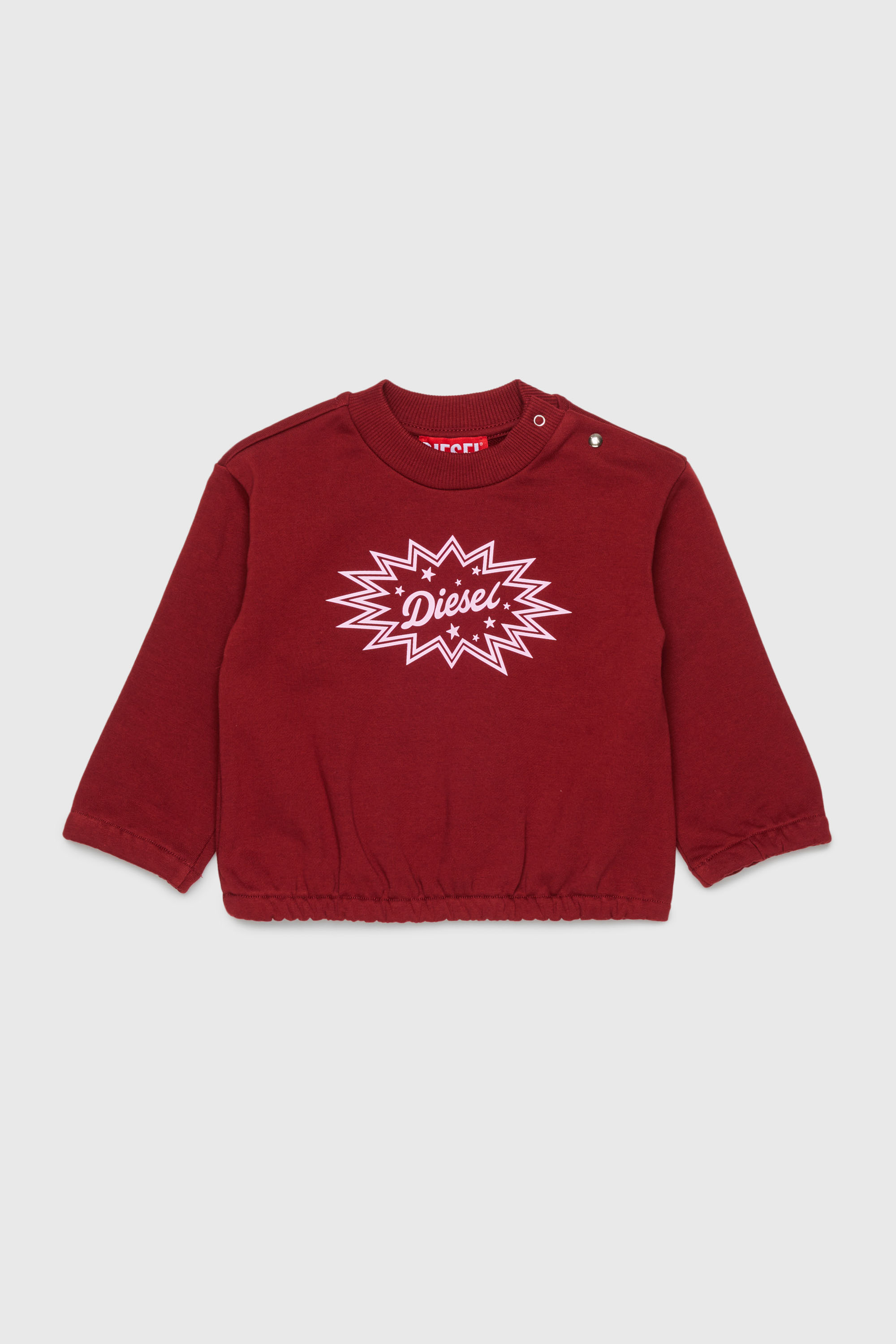 Diesel - SFUMB, Sweat-shirt en coton avec logo starburst imprim&eacute; Femme in Rouge - 1