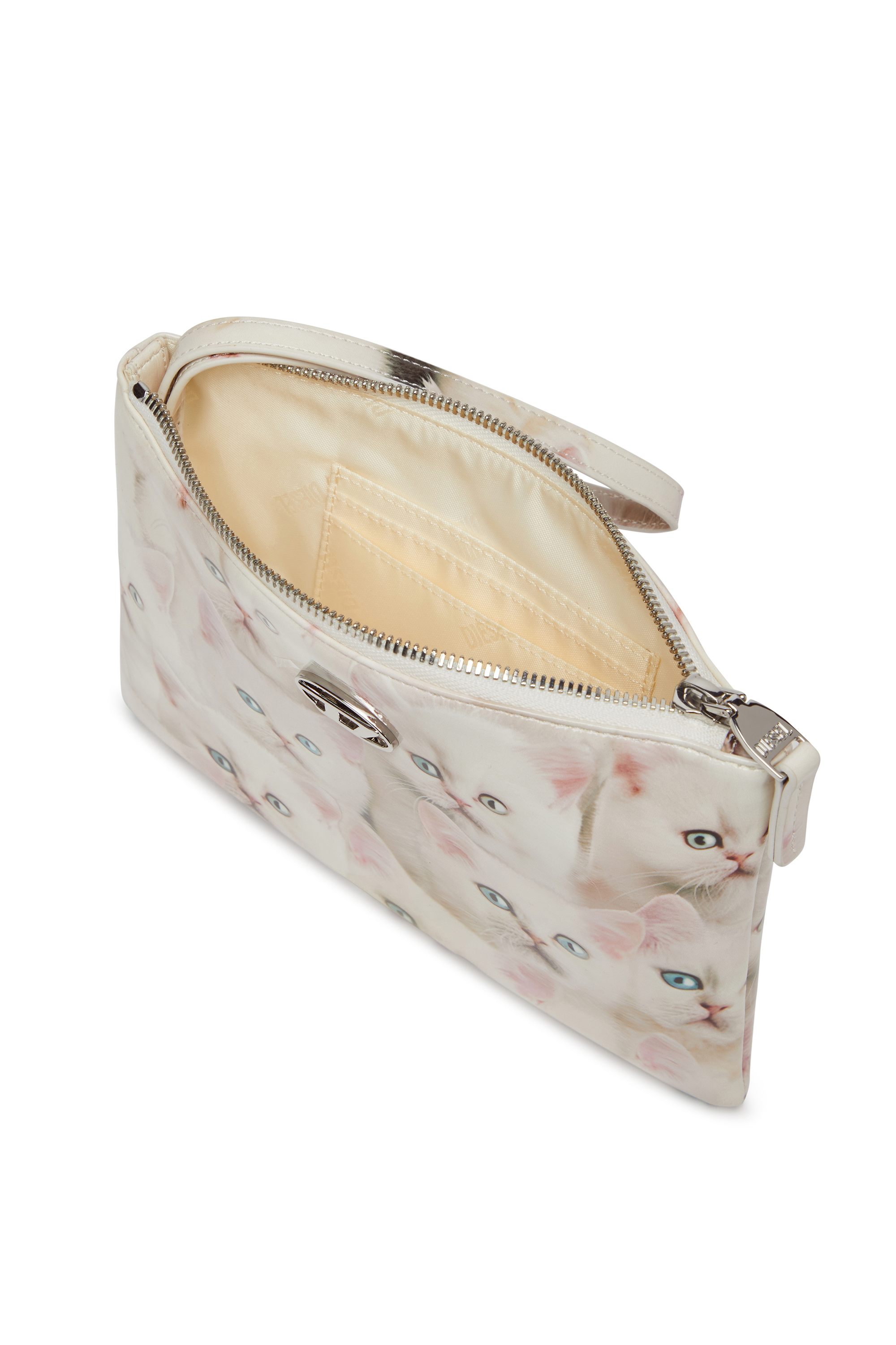 Diesel - PLAY POUCH II, Pochette en PU brillant imprimé Femme in Blanc - 4