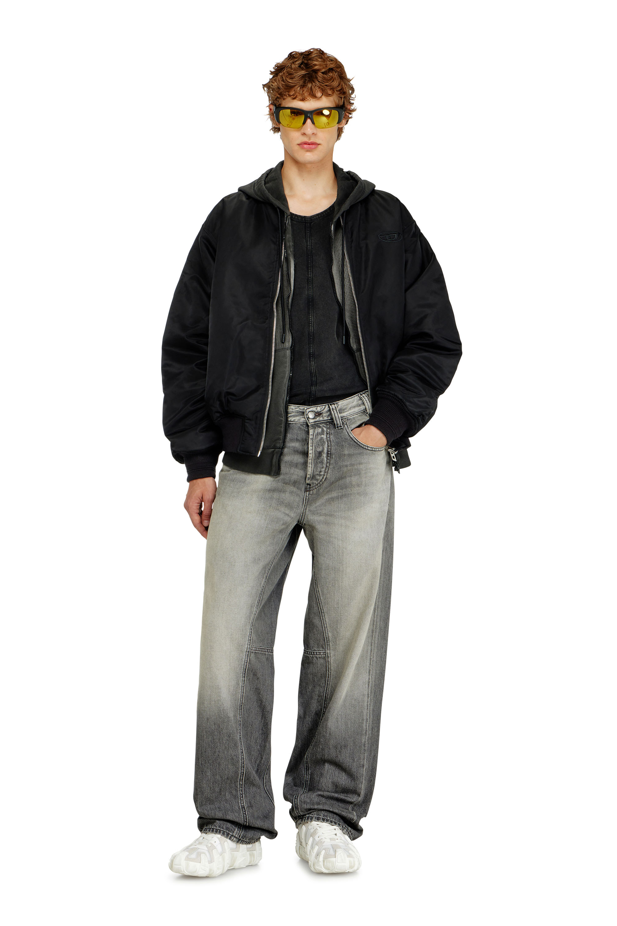 Diesel - W-TYPE-D1, Herren Gesteppte Bomberjacke mit Oval-D-Stickerei in Schwarz - 1