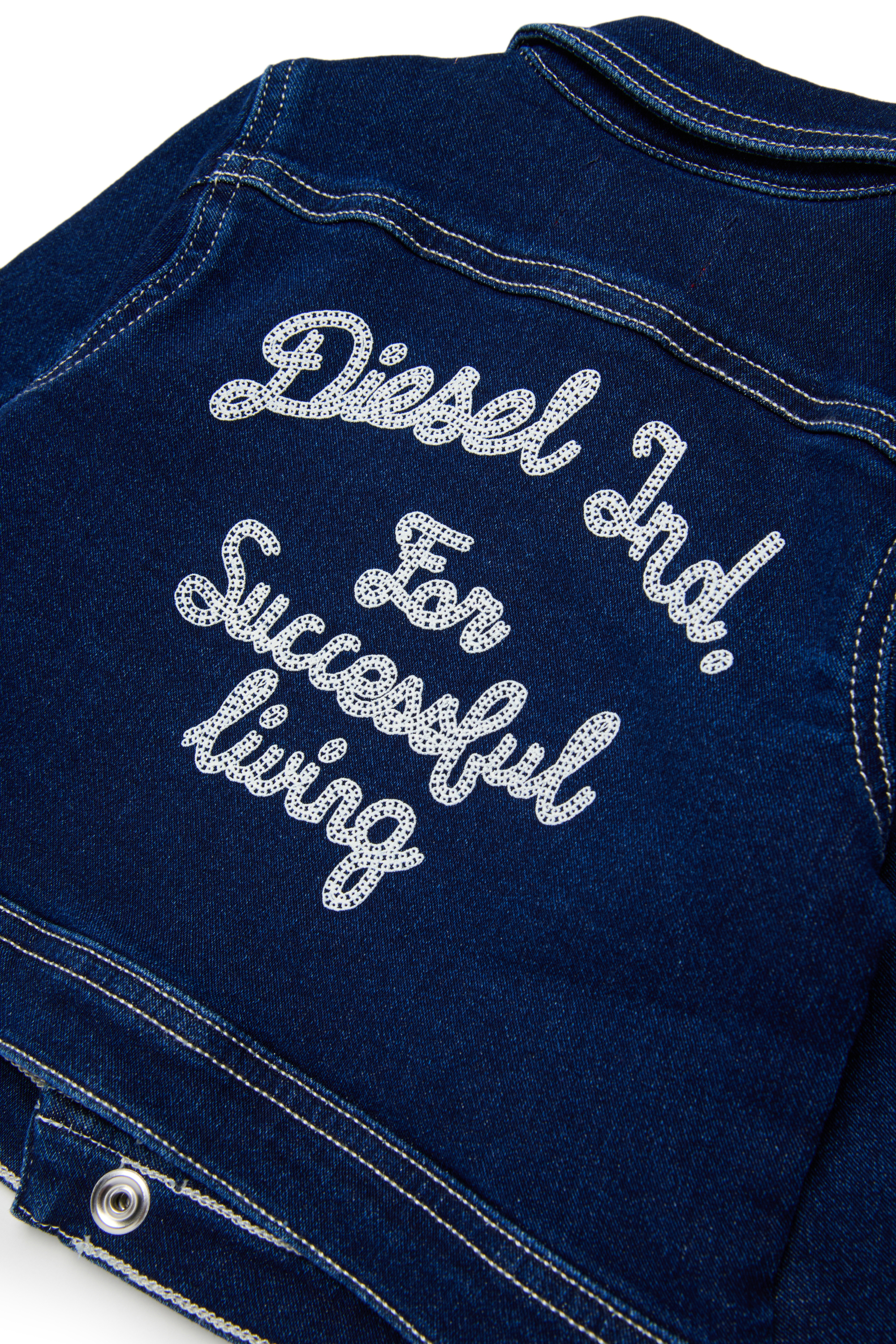 Diesel - JOMYB JJJ, Unisex JoggJeans Jacke mit Stickerei auf dem R&uuml;cken in Dunkelblau - 4