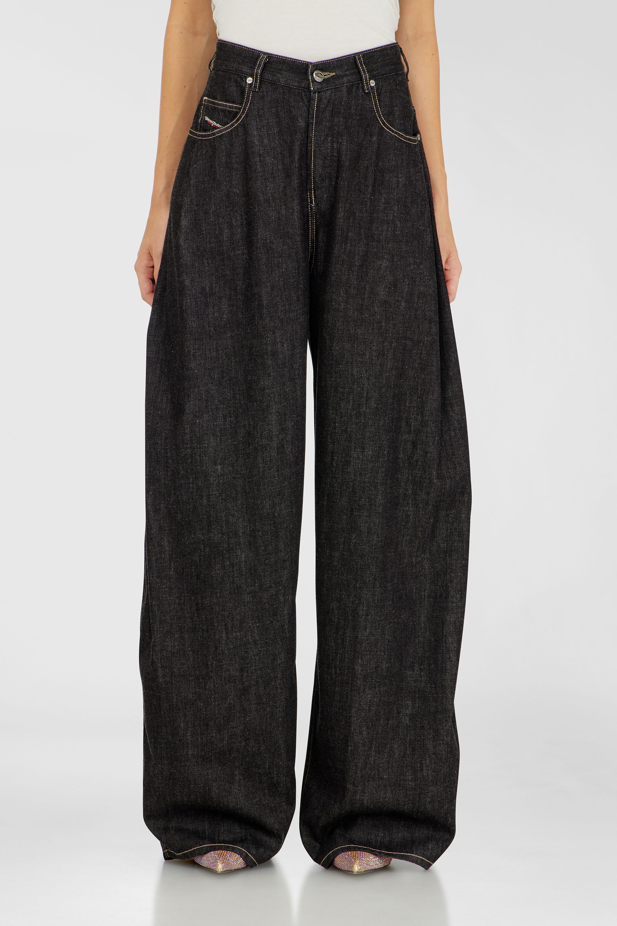 Diesel - Damen Relaxed Jeans 1987 D-Khelz 09R42, Schwarz/Dunkelgrau - 4