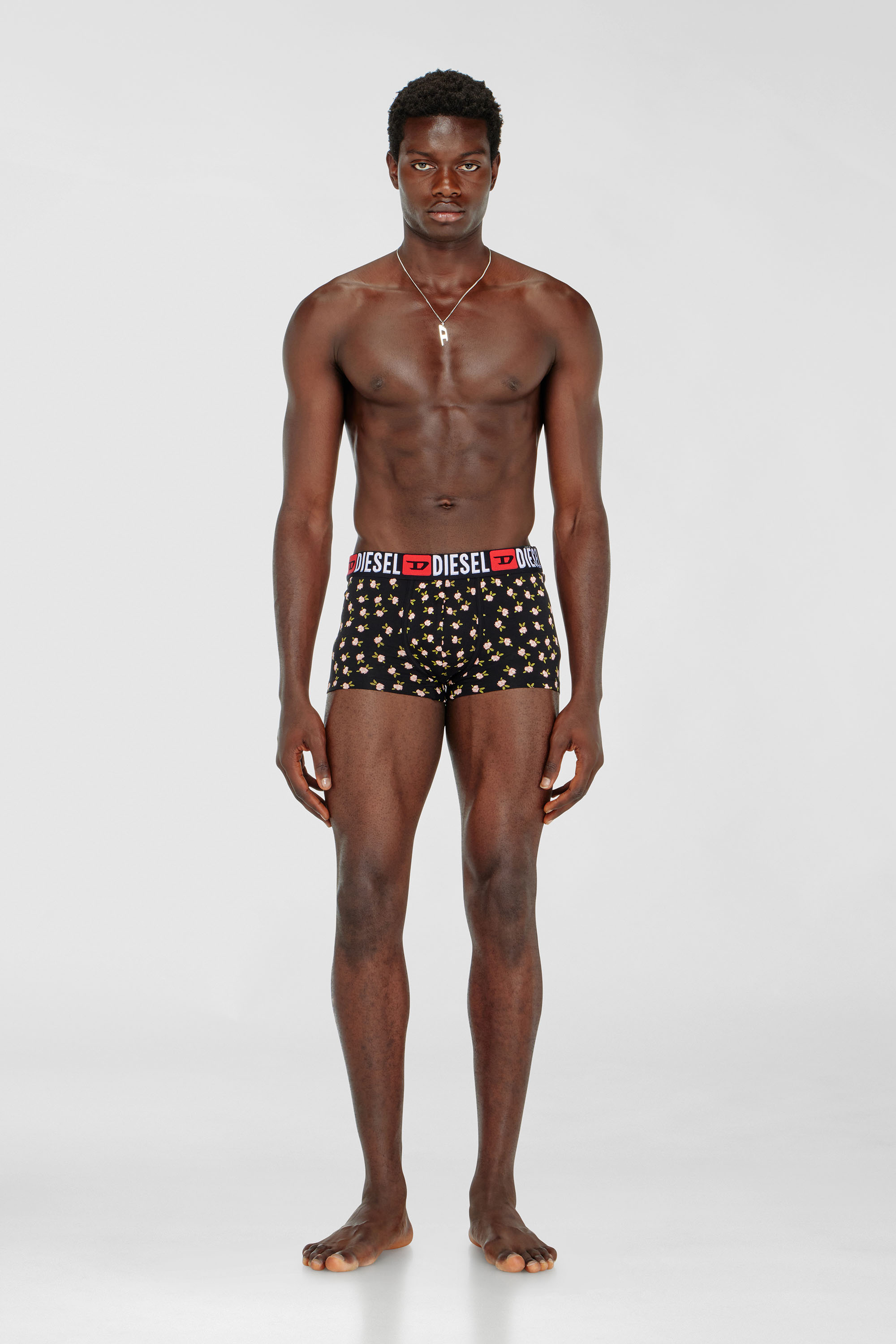 Diesel - UMBX-DAMIENTHREEPACK, Set da tre boxer stretch in cotone con stampa floreale Uomo in Nero - 1