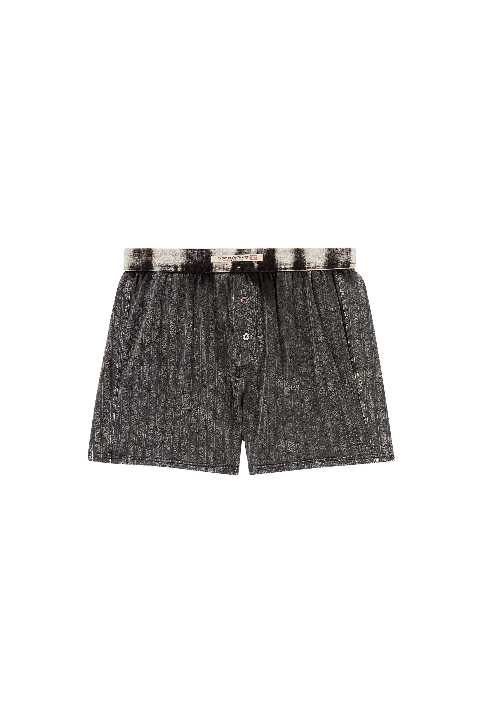 Diesel - STARK-DNM, Herren Lange Baumwollboxershorts mit Nadelstreifen-Denim-Effekt in null - 4