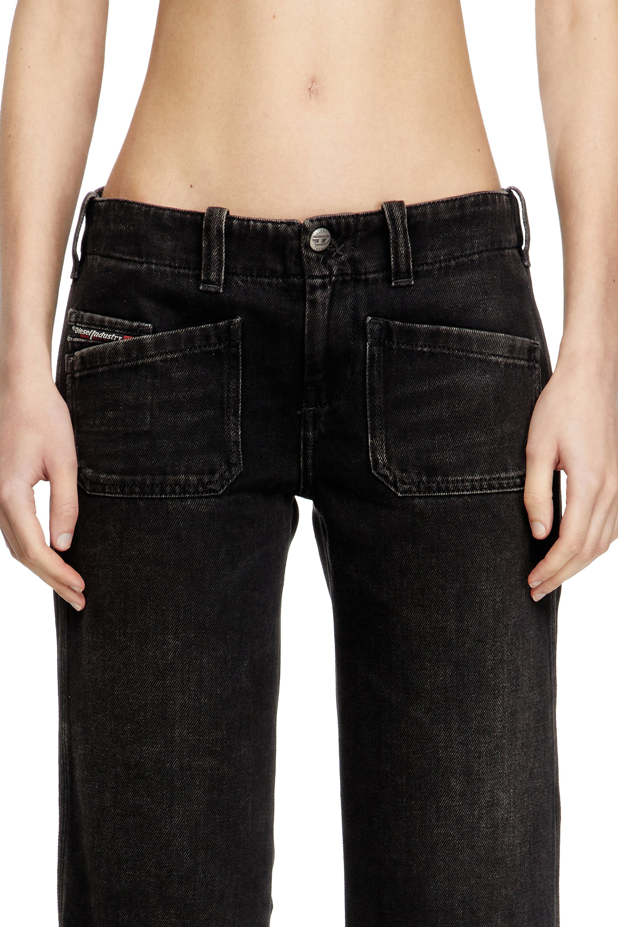 Diesel - DE-KEATE-SHORT, Short capri en denim Femme in Noir - 5